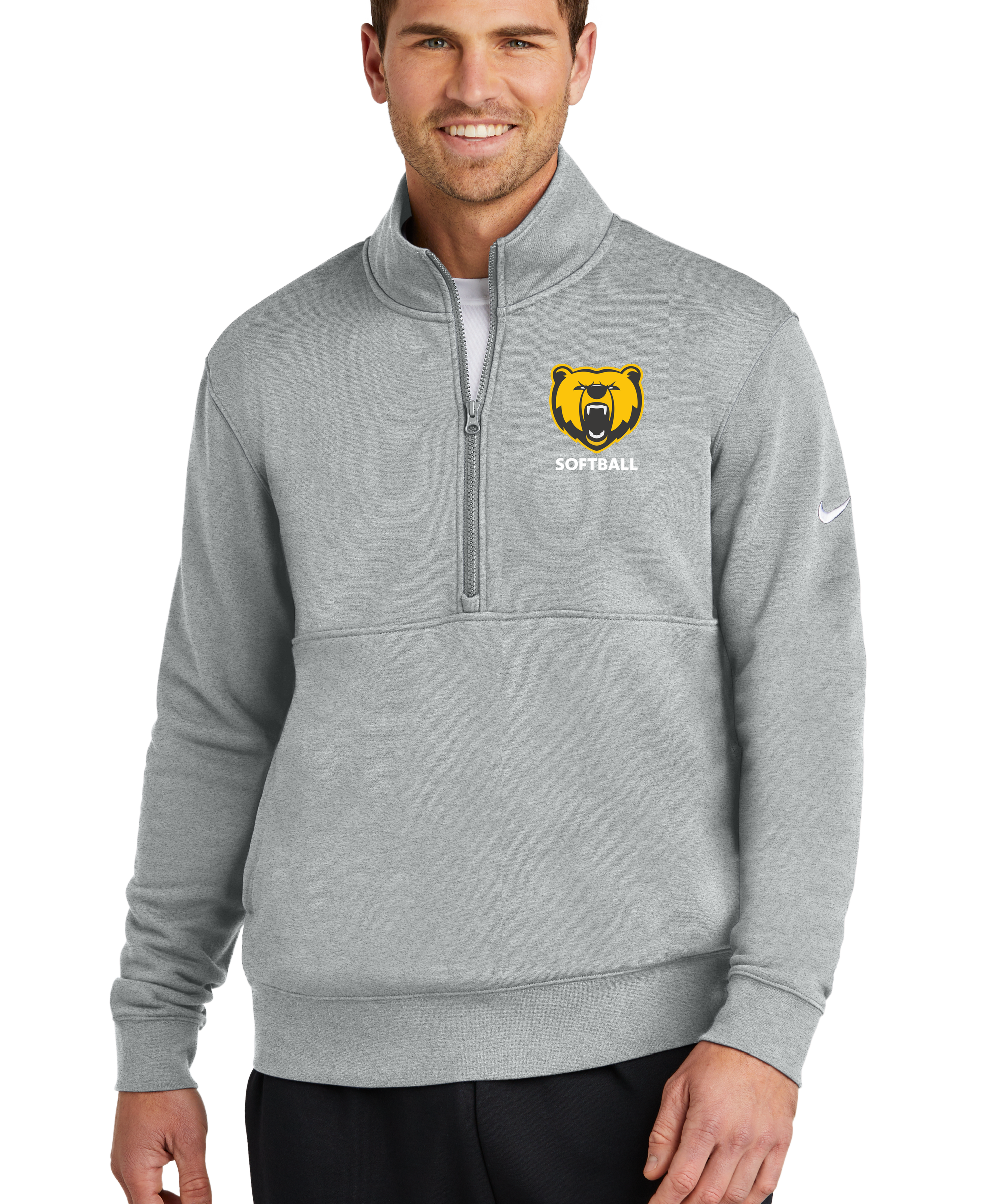 Byron Softball - Grey 1/2 Zip - Left Chest