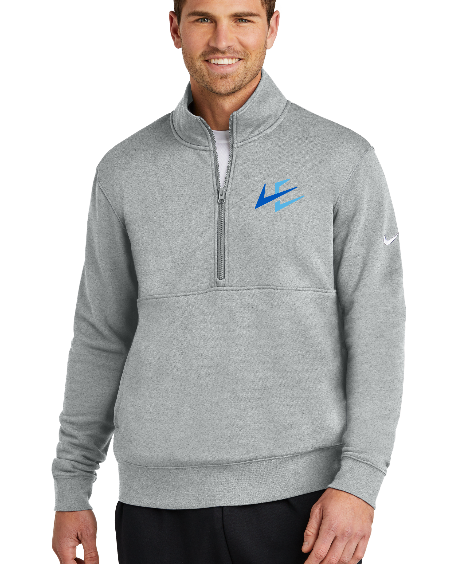 Leading Edge Rep Store - Grey 1/2 Zip - Left Chest