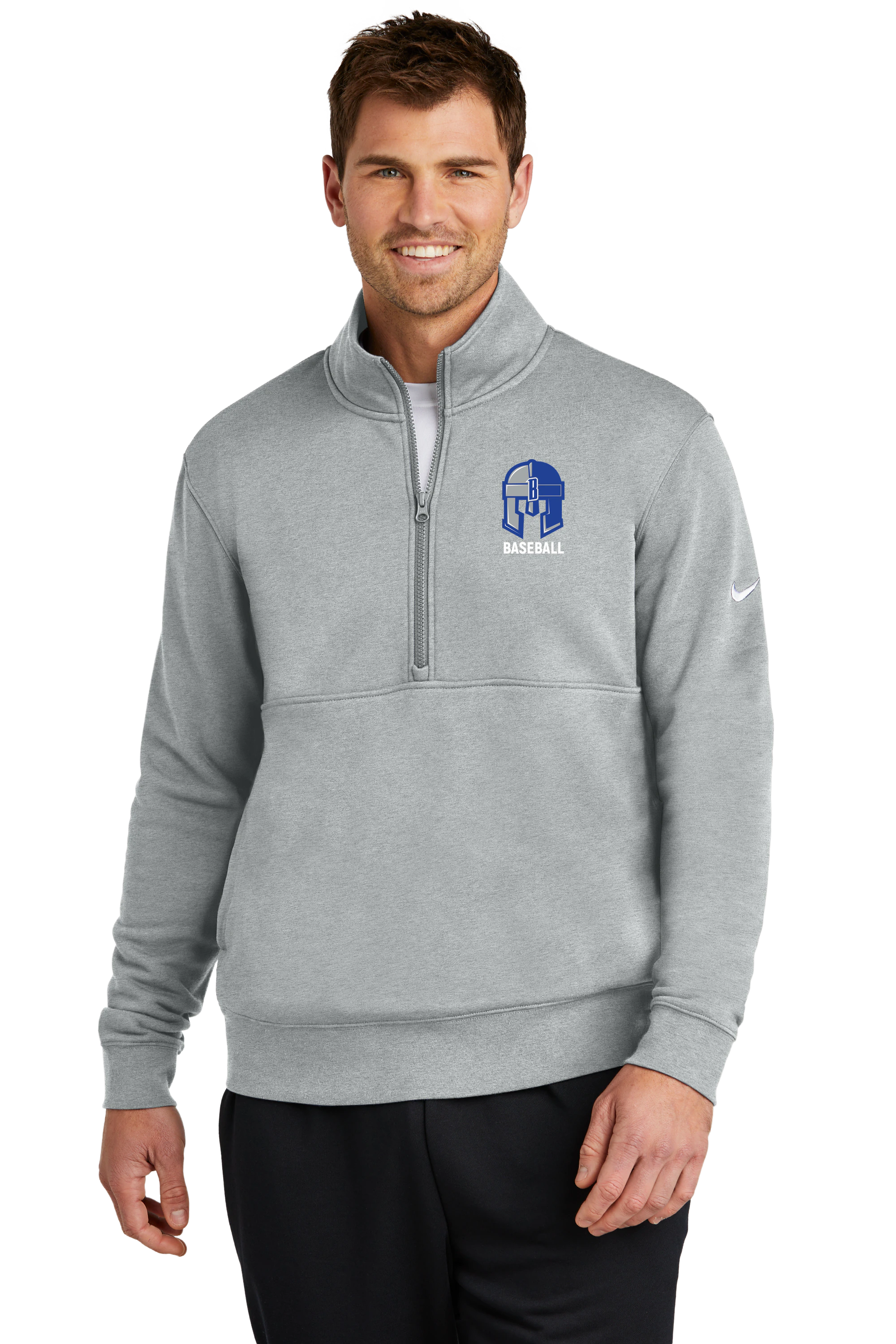 Brainerd Baseball - Grey 1/2 Zip - Left Chest