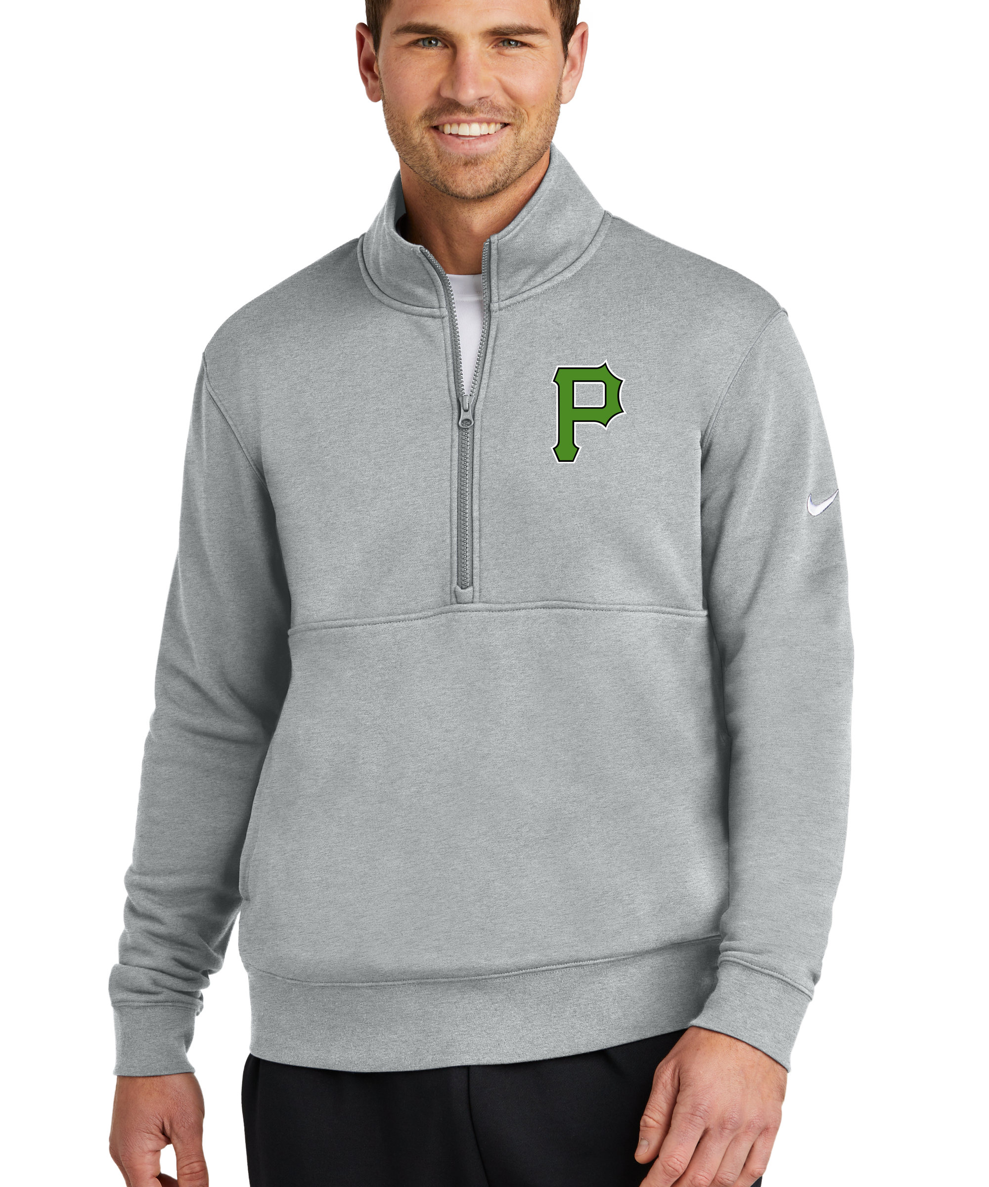 Pipestone Softball - Grey 1/2 Zip - Left Chest