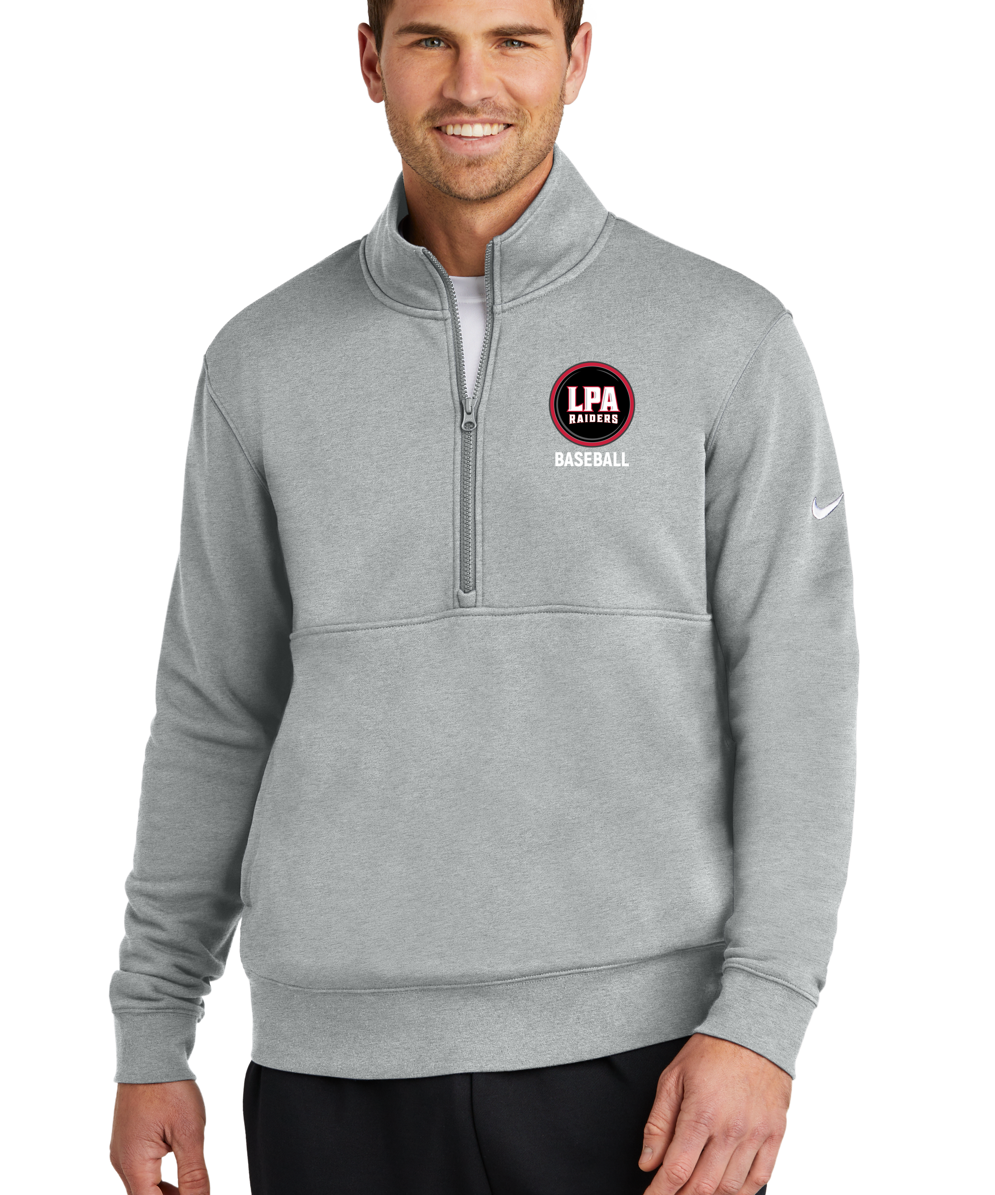 LPA BASEBALL - Grey 1/2 Zip - Left Chest
