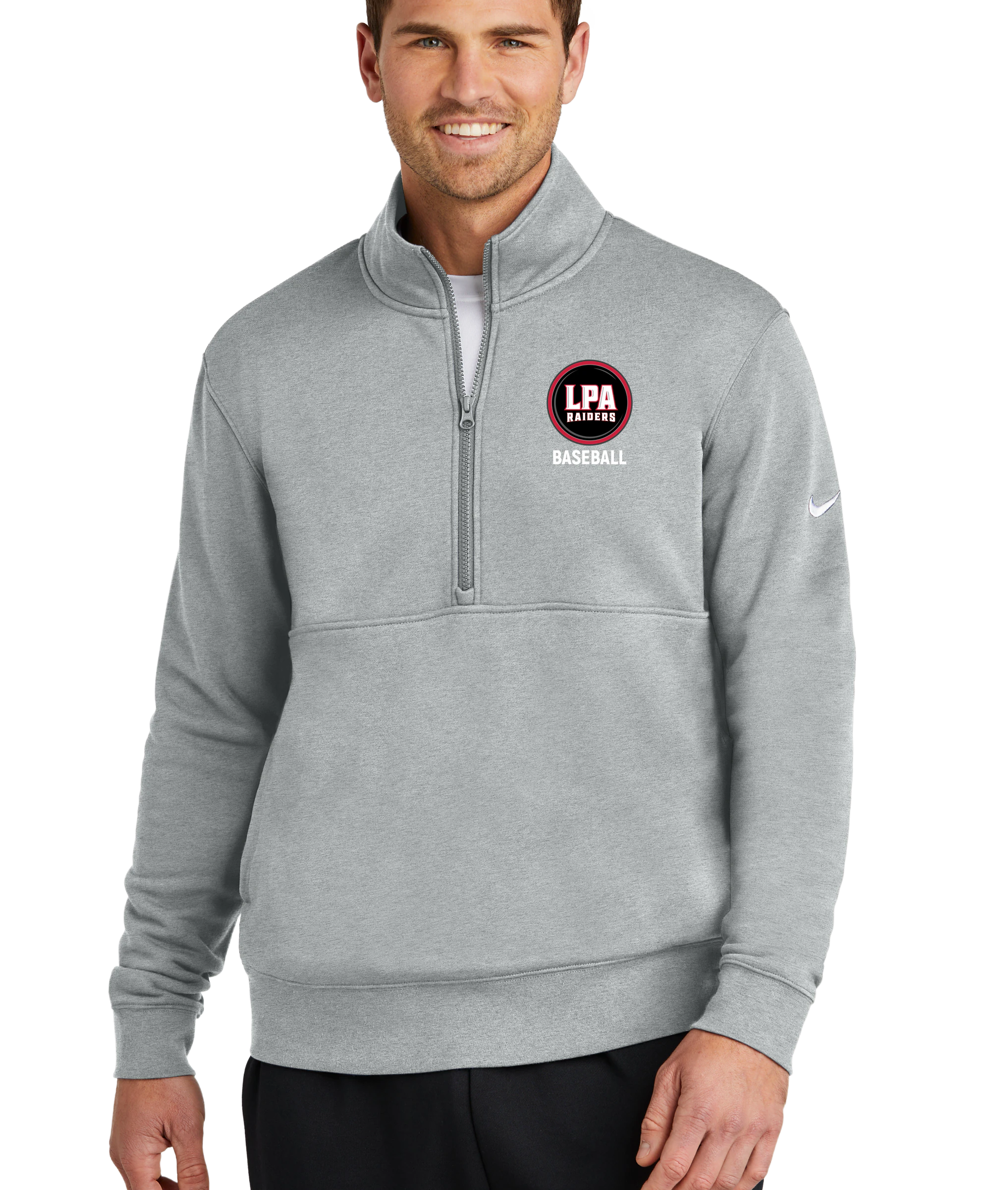 LPA BASEBALL - Grey 1/2 Zip - Left Chest
