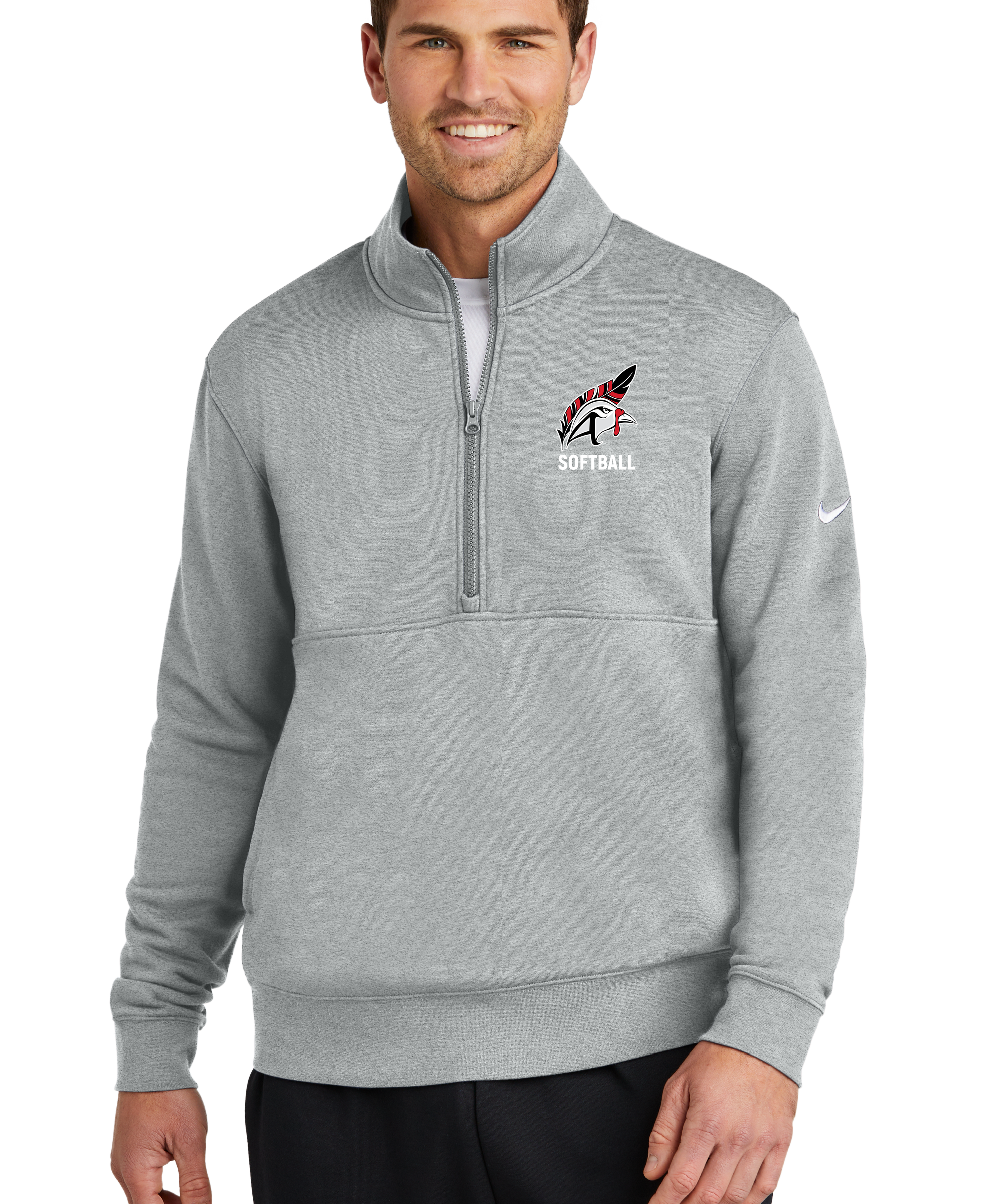 Aitkin Softball - Grey 1/2 Zip - Left Chest