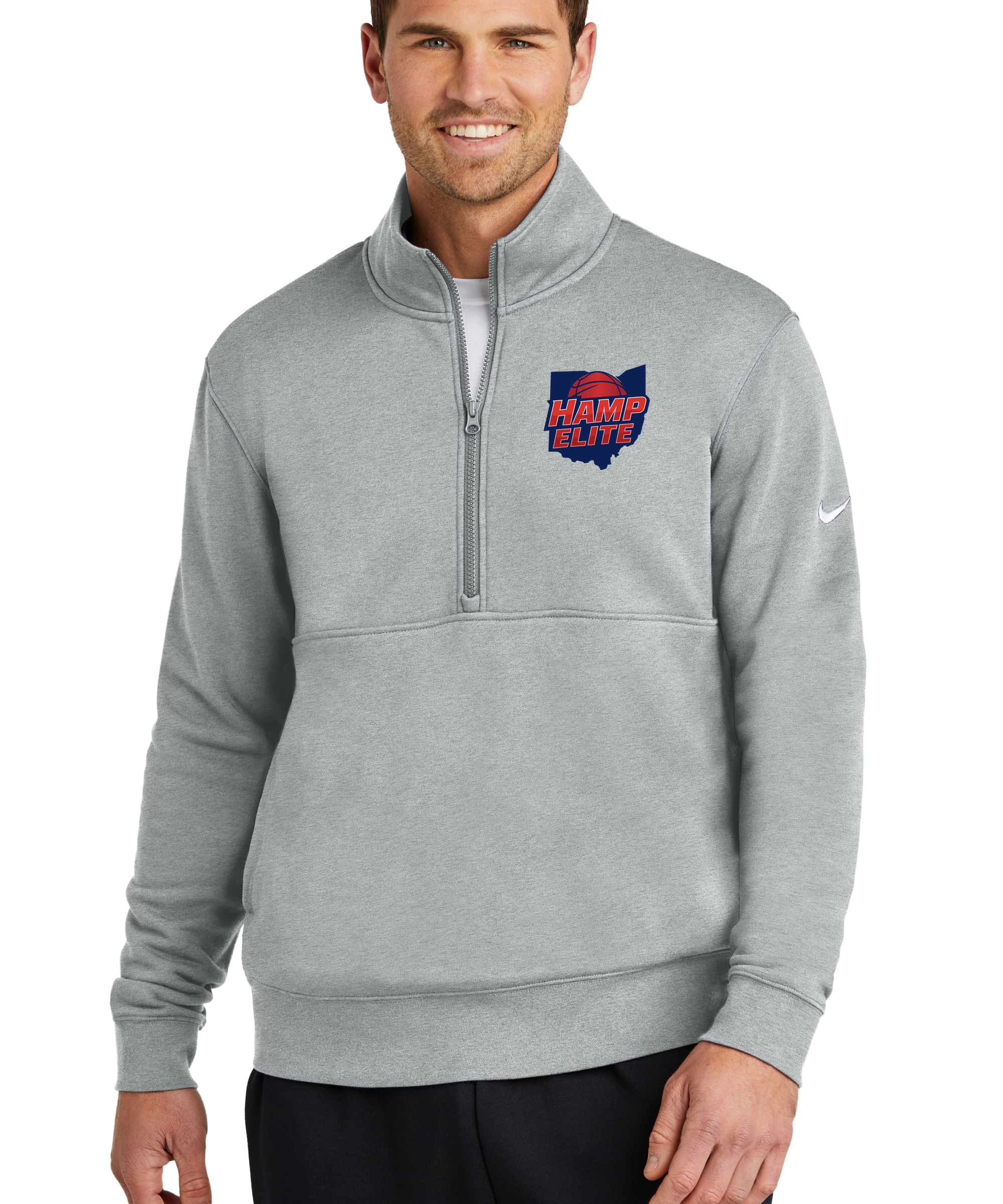 Hemp Elite - Grey 1/2 Zip - Left Chest