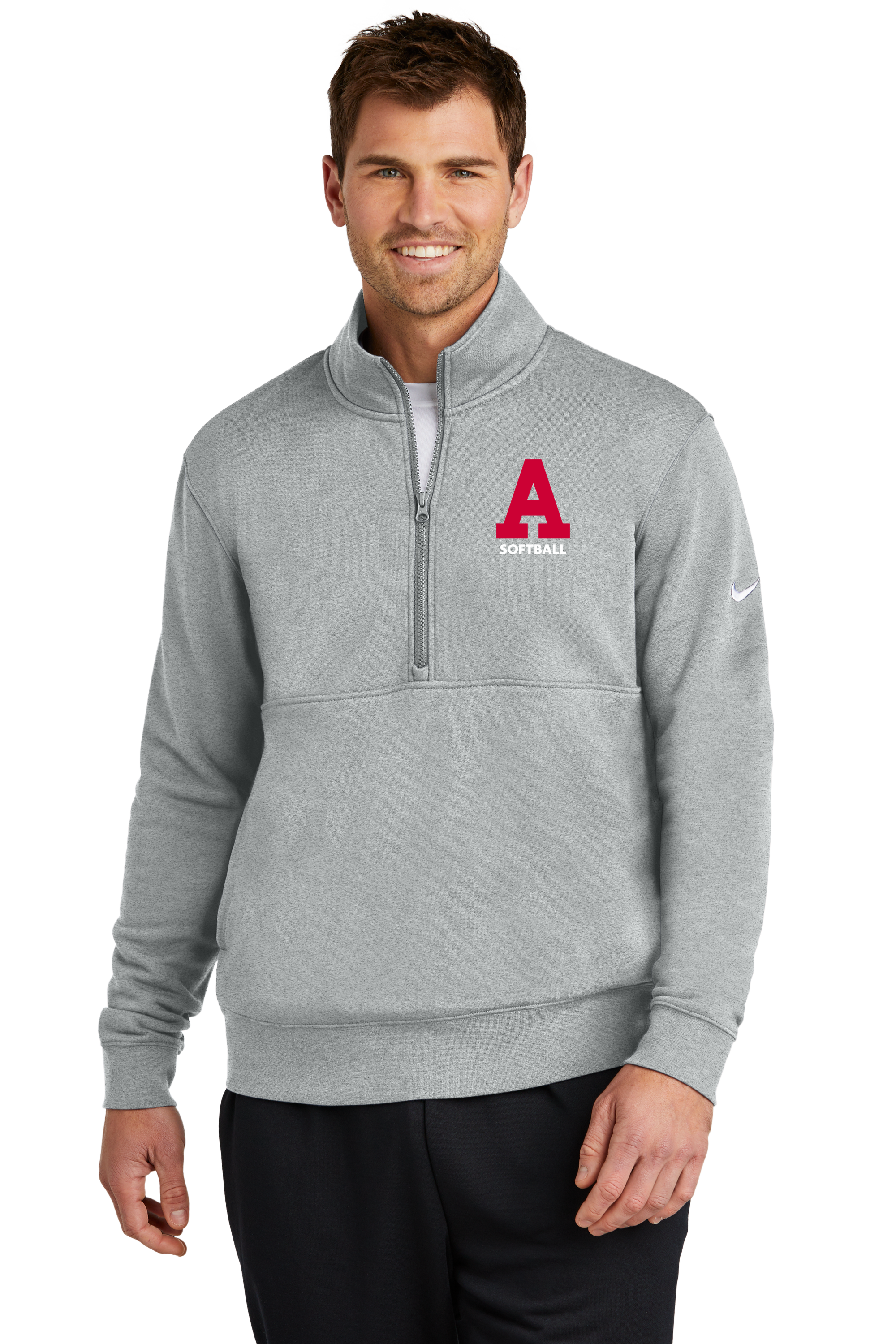 Austin Softball - Grey 1/2 Zip - Left Chest
