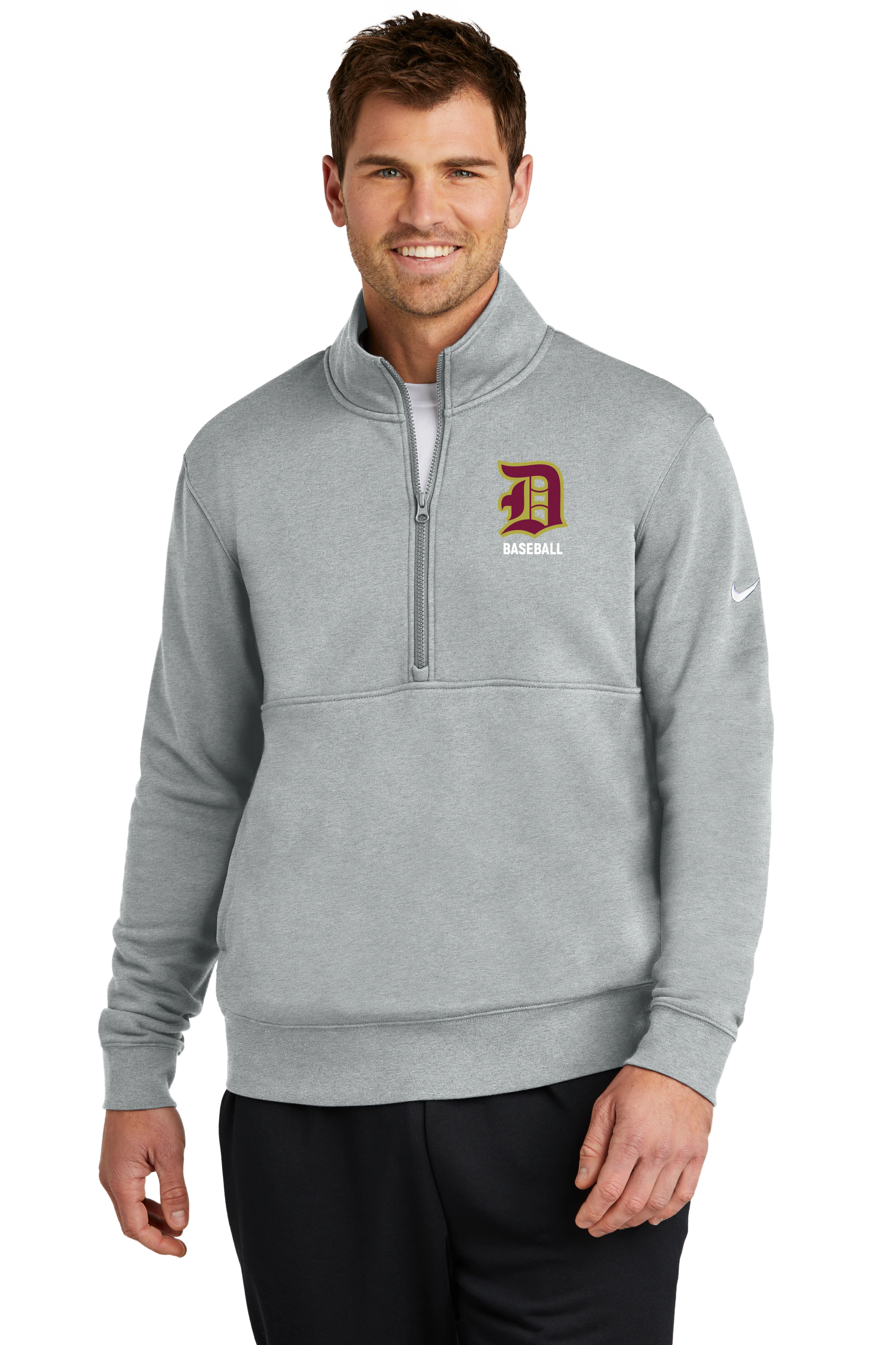 Denfeld Baseball - Grey 1/2 Zip - Left Chest
