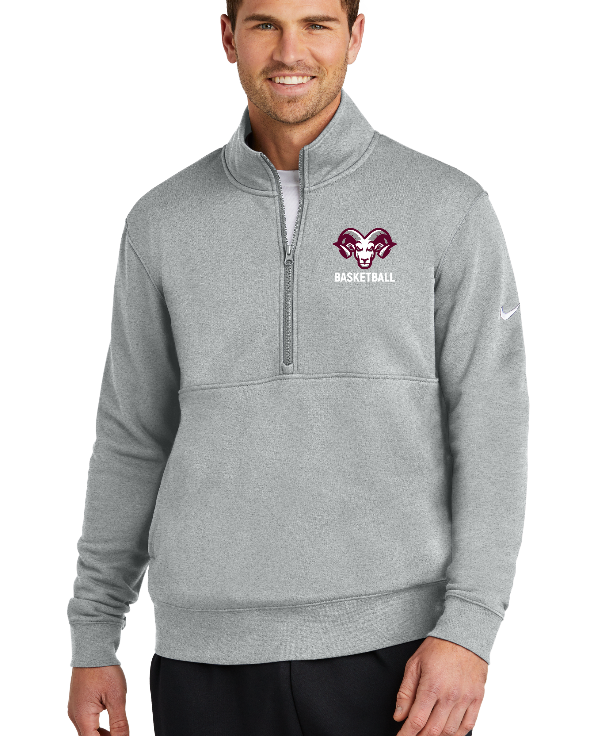Riverview Basketball - Grey 1/2 Zip - Left Chest