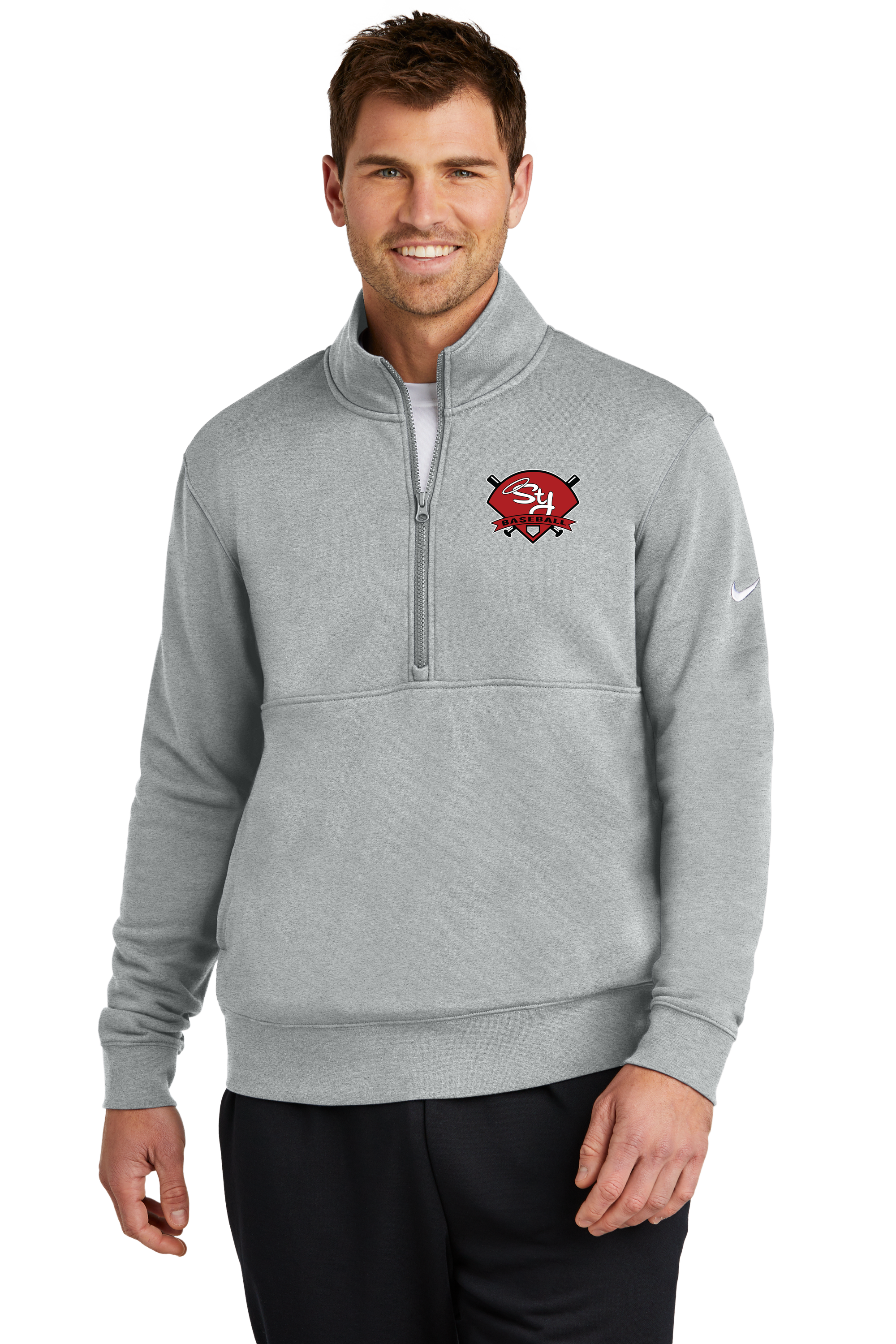 St. James Baseball - Grey 1/2 Zip - Left Chest