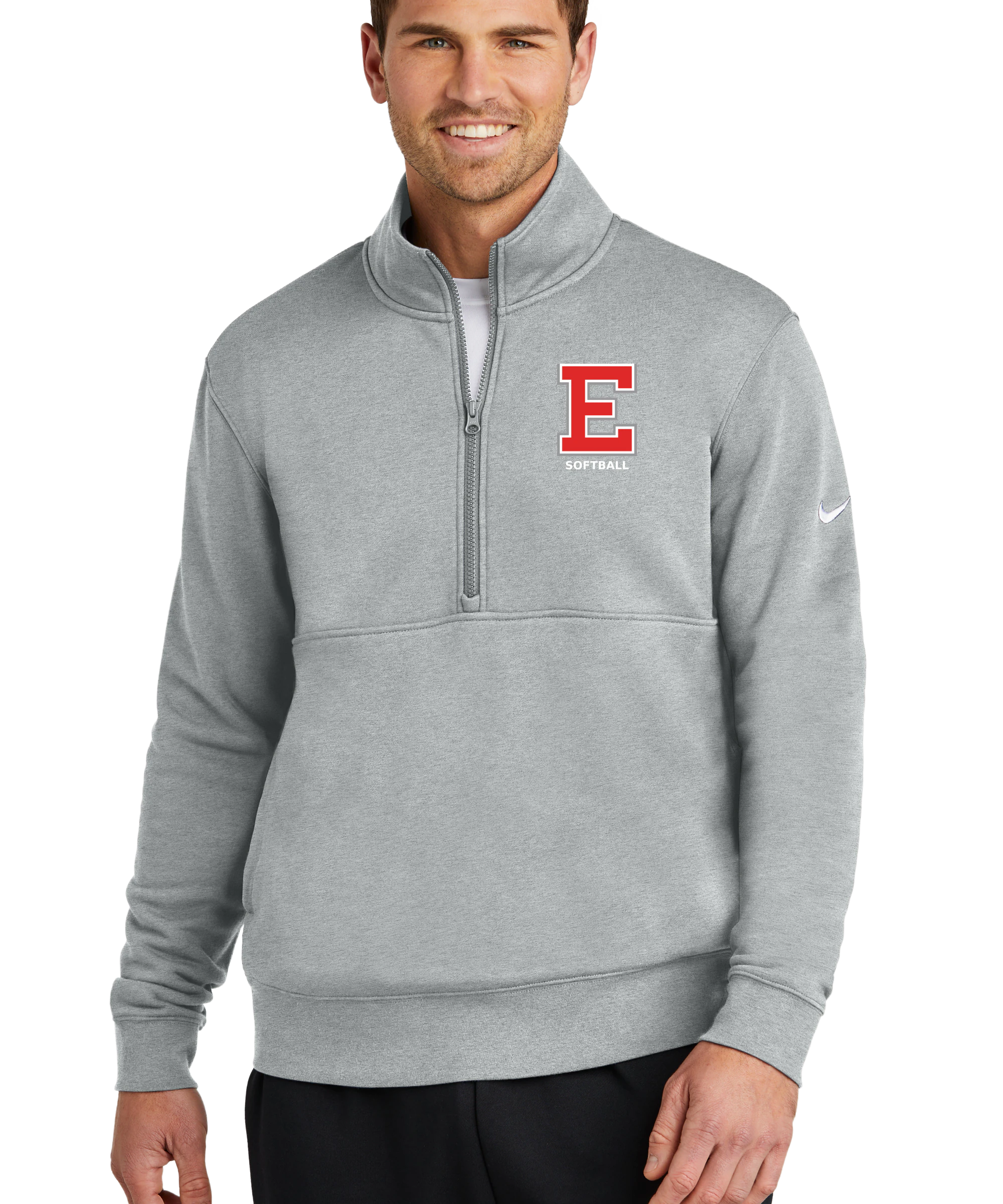 Duluth East Softball - Grey 1/2 Zip - Left Chest
