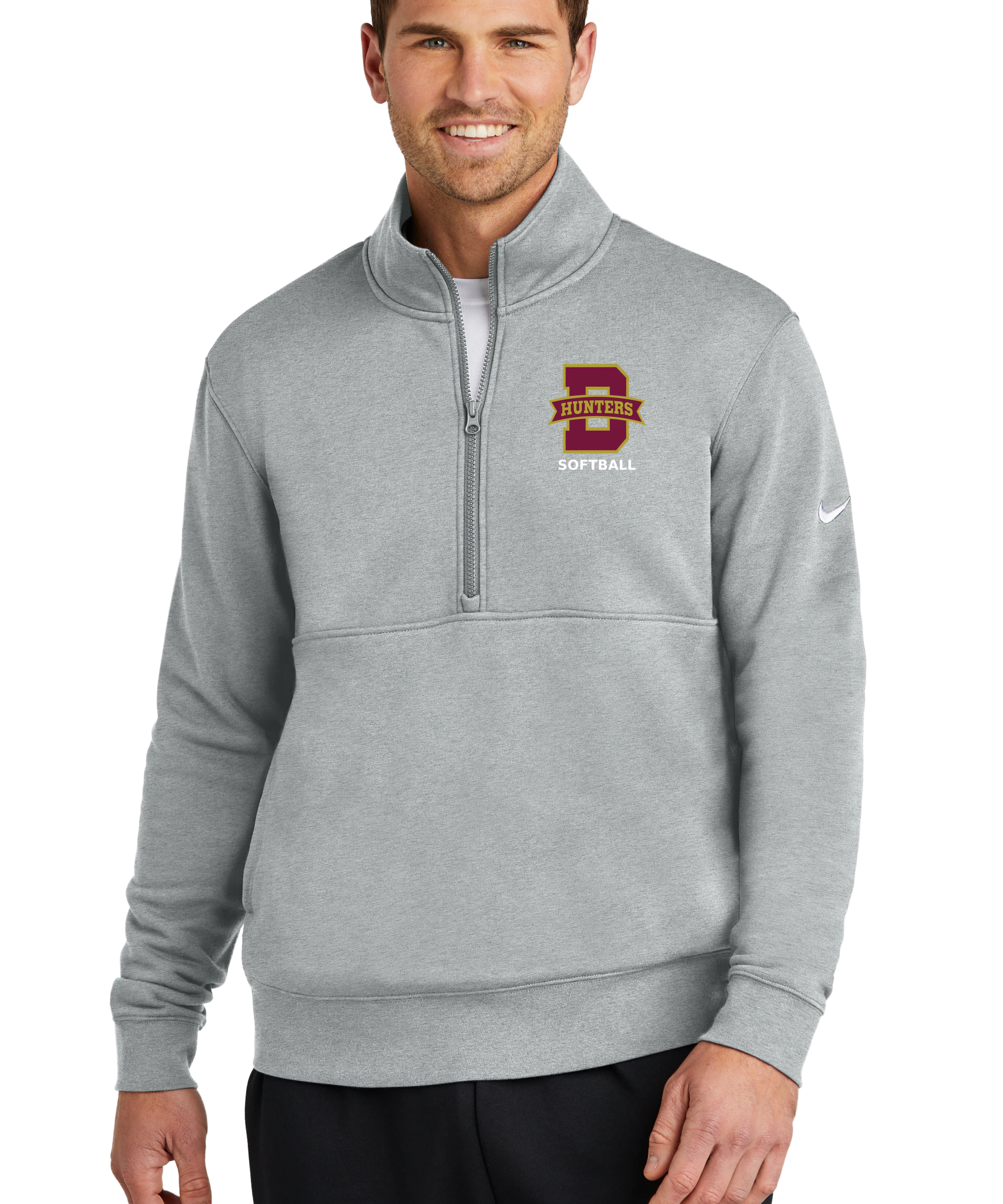 Denfeld Softball - Grey 1/2 Zip - Left Chest