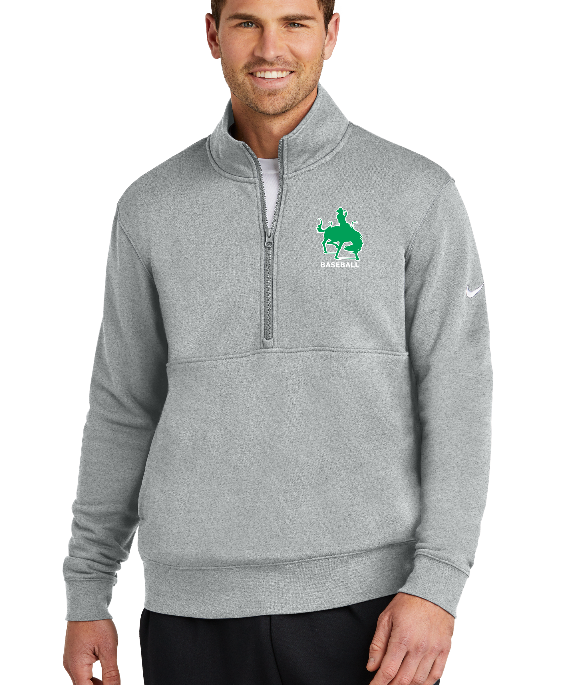 Breckenridge Baseball - Grey 1/2 Zip - Left Chest