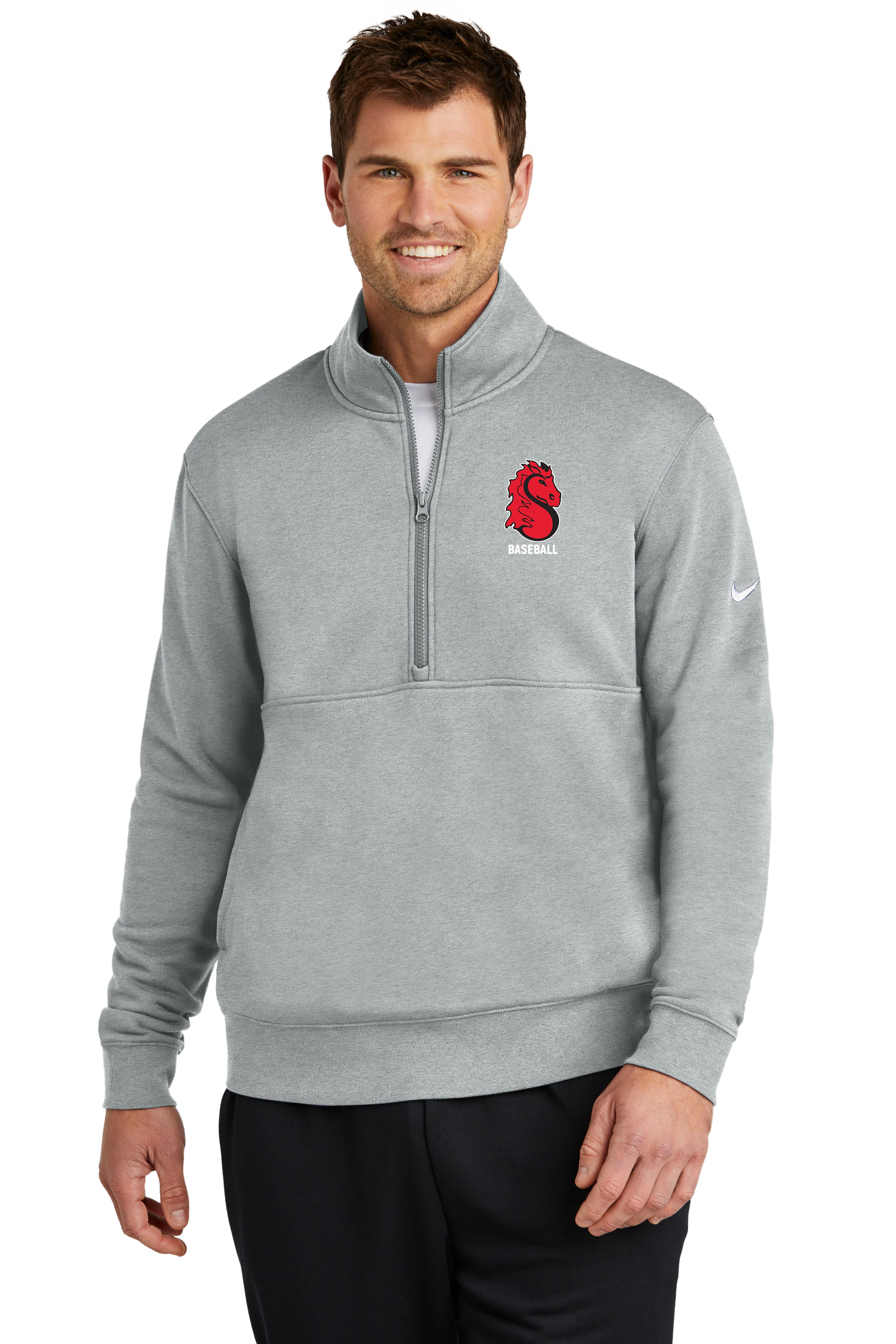 Stillwater Baseball - Grey 1/2 Zip - Left Chest