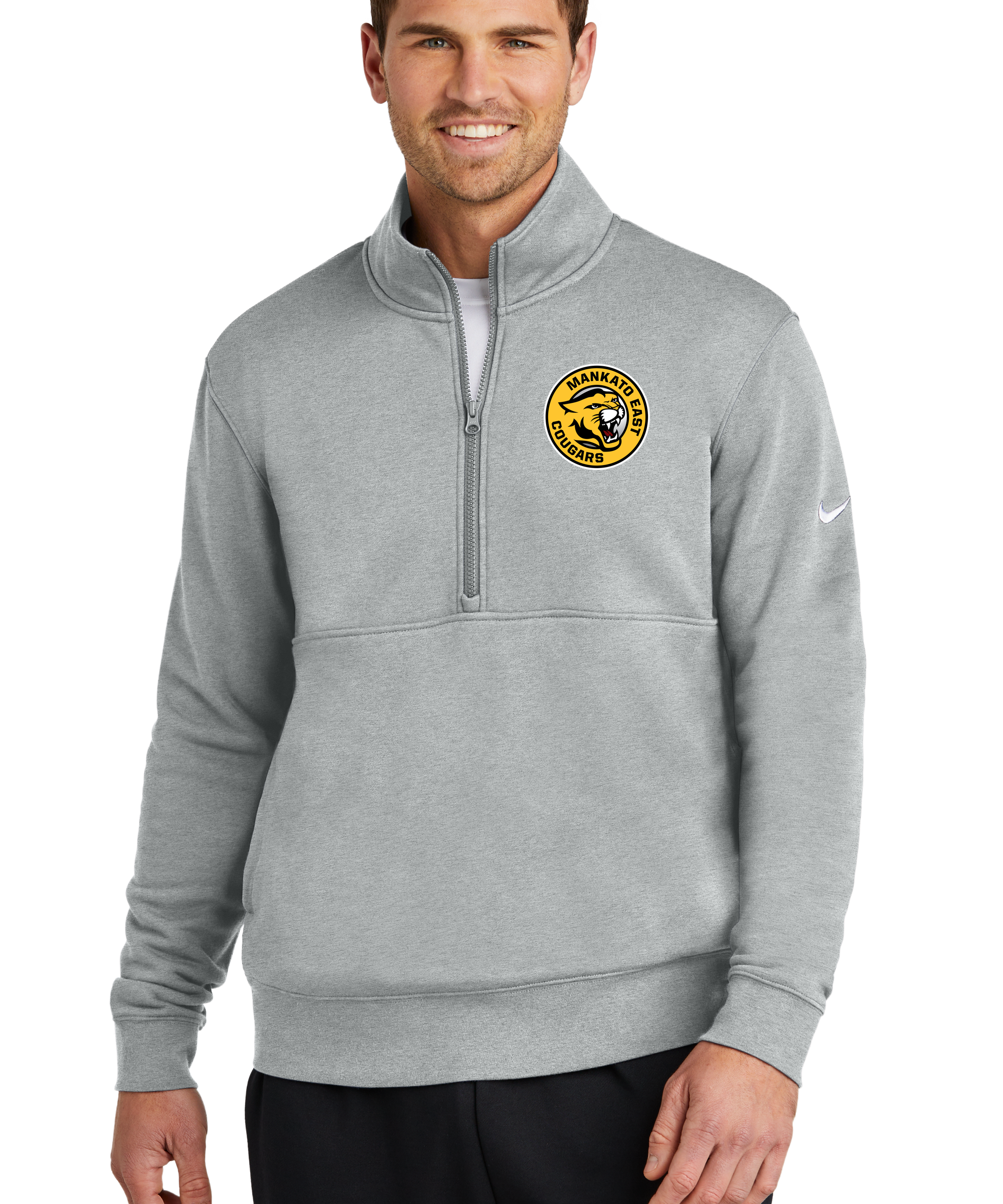 Mankato East Spring - Grey 1/2 Zip - Left Chest