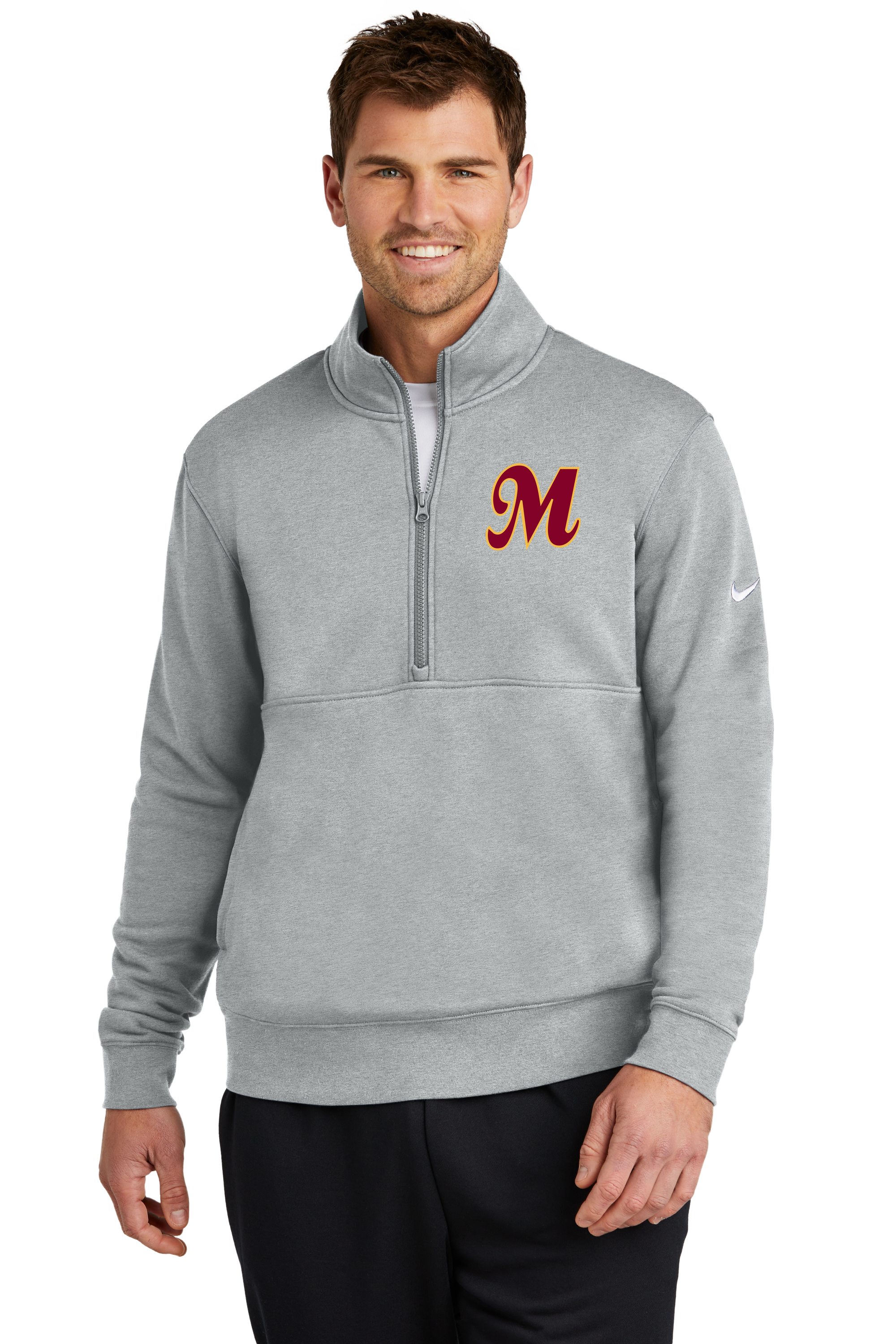 Mankato Area Youth Baseball Association - Grey 1/2 Zip - Left Chest