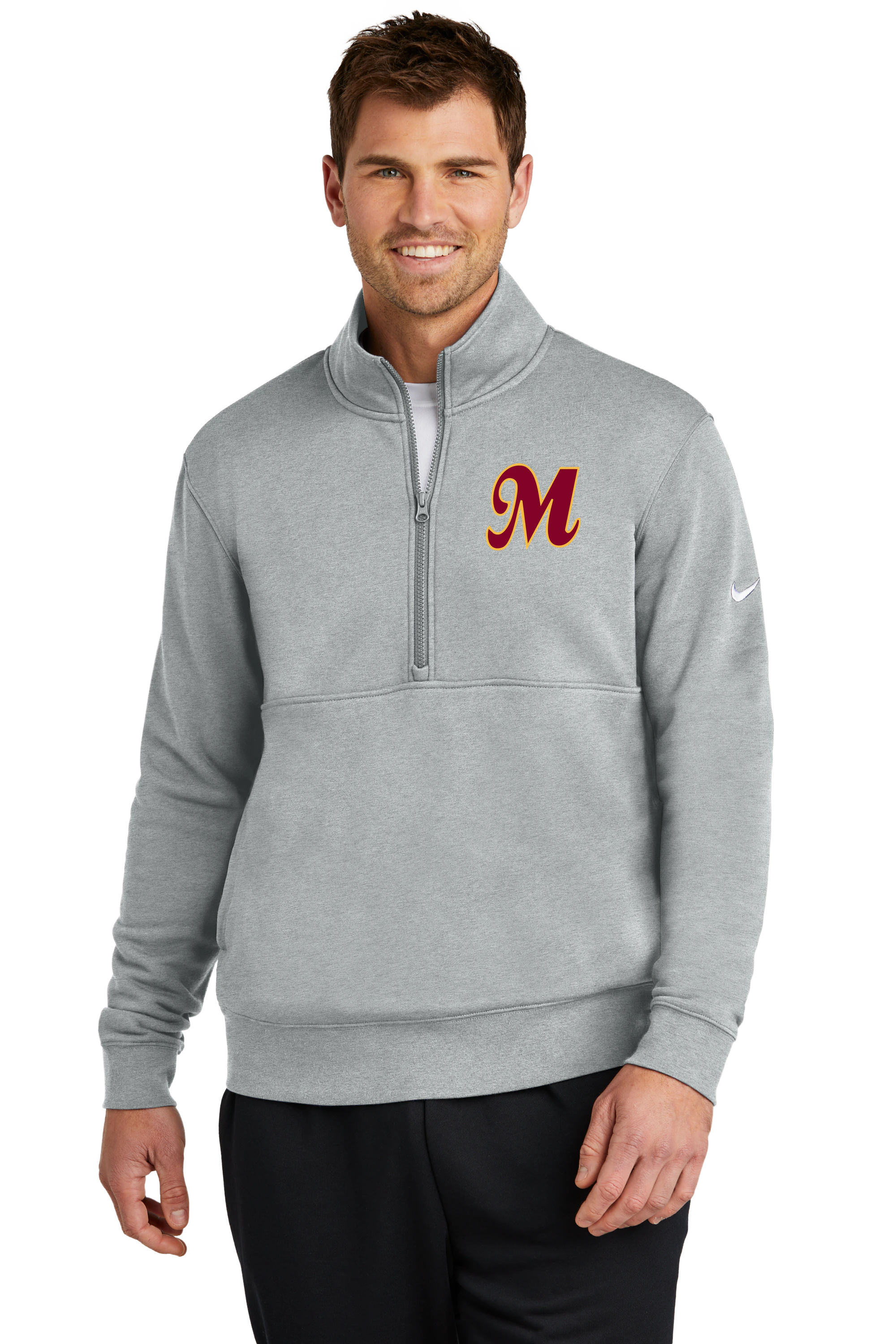 Mankato Area Youth Baseball Association - Grey 1/2 Zip - Left Chest