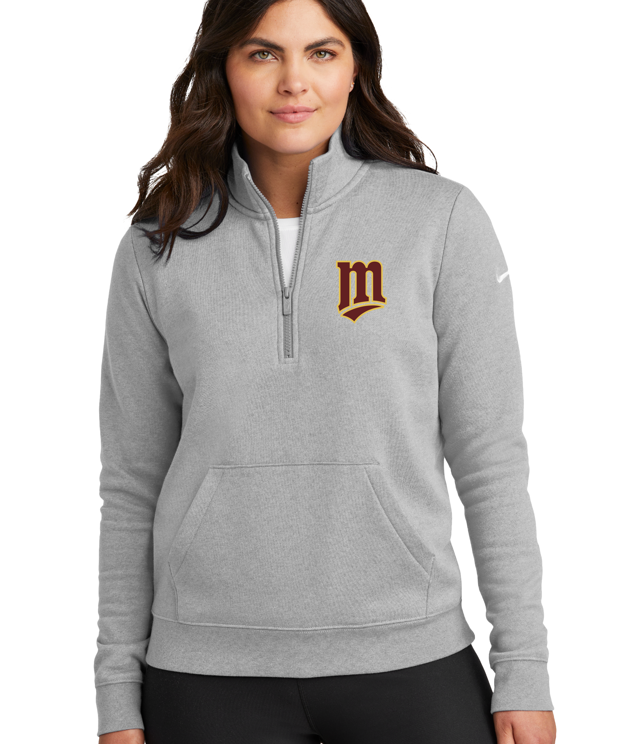 Notre Dame Prep High School Football - Grey 1/2 Zip - Left Chest