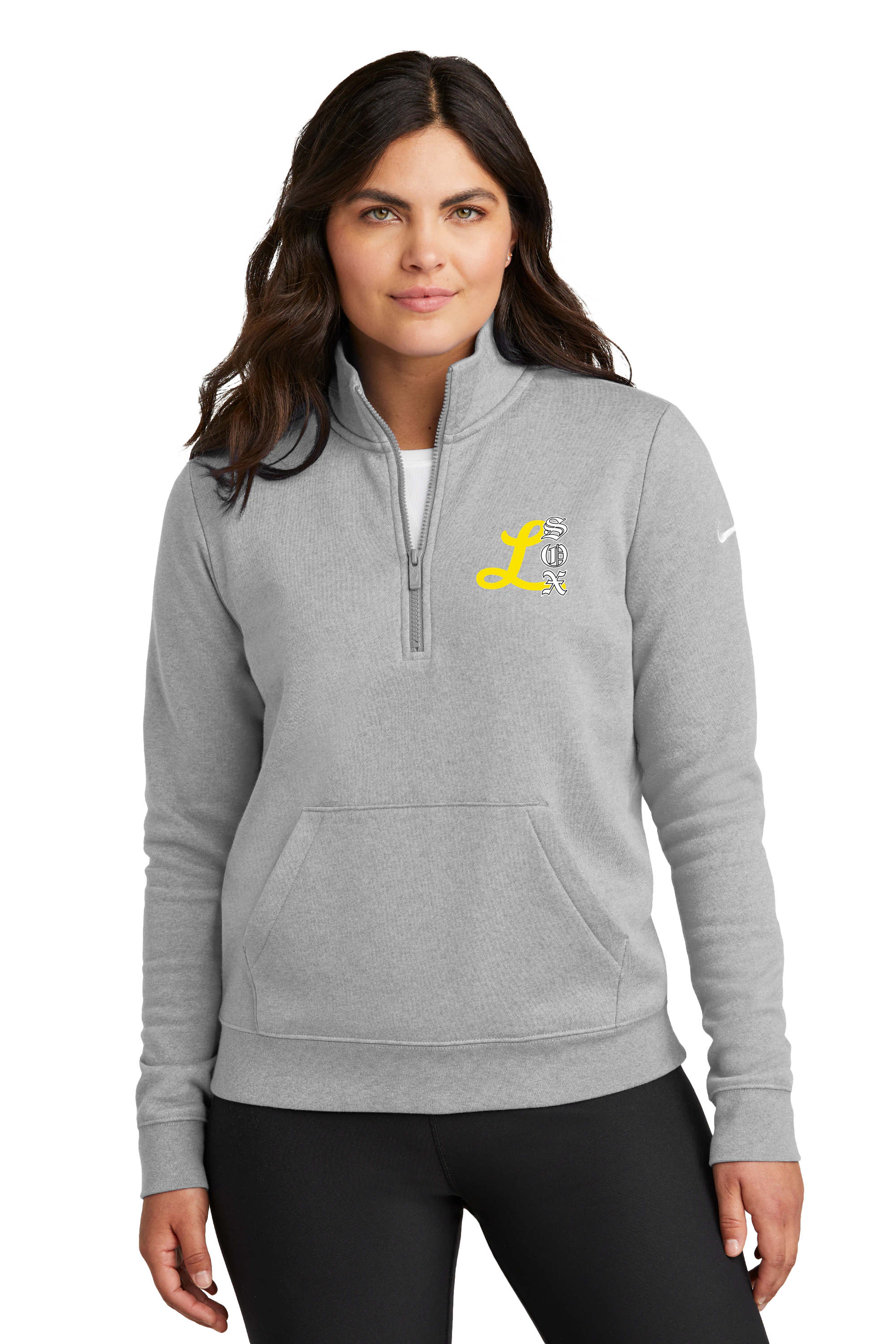 Lamberton LongSox Baseball - Grey 1/2 Zip - Left Chest