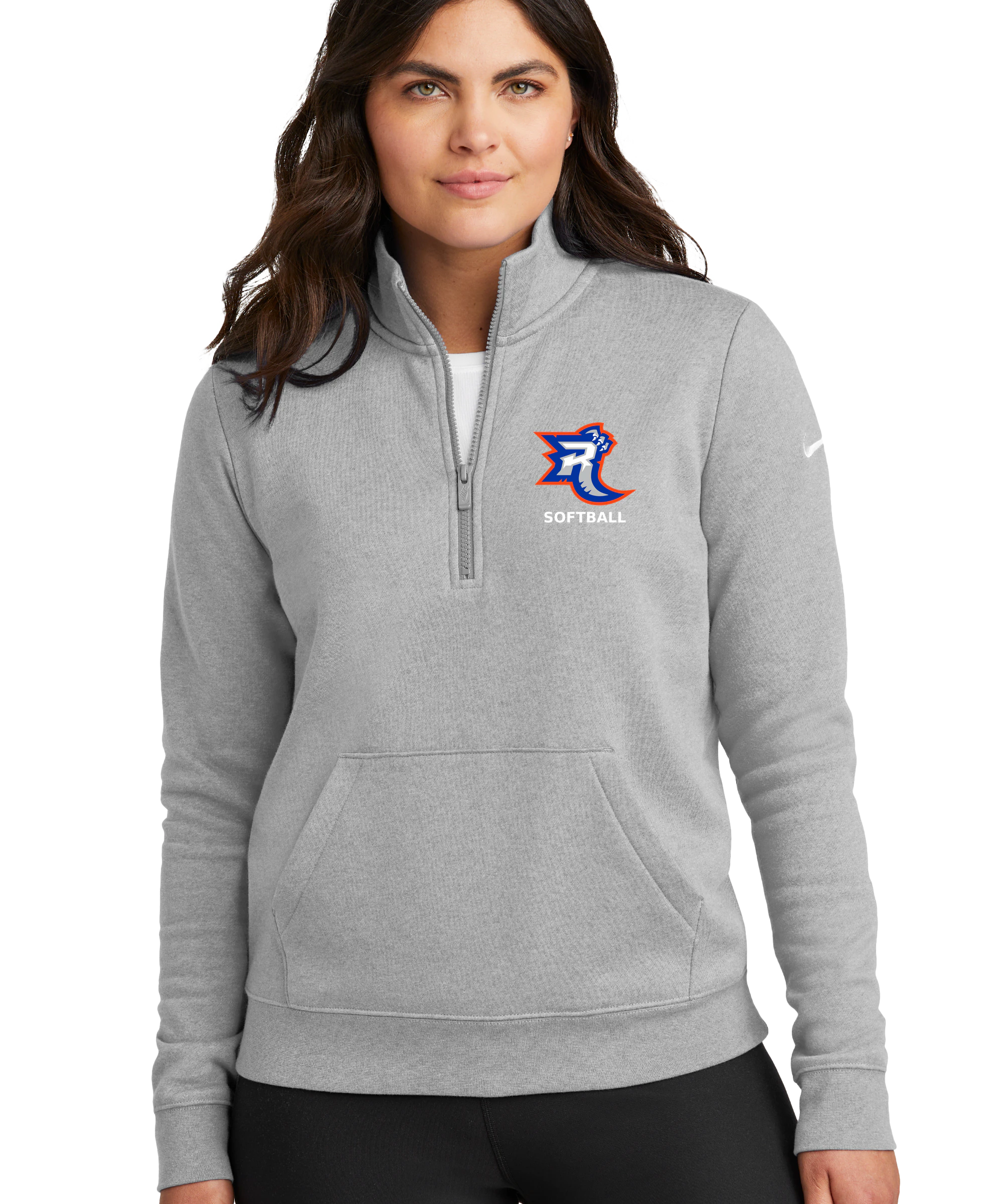 Carlton Wrenshall Softball - Grey 1/2 Zip - Left Chest