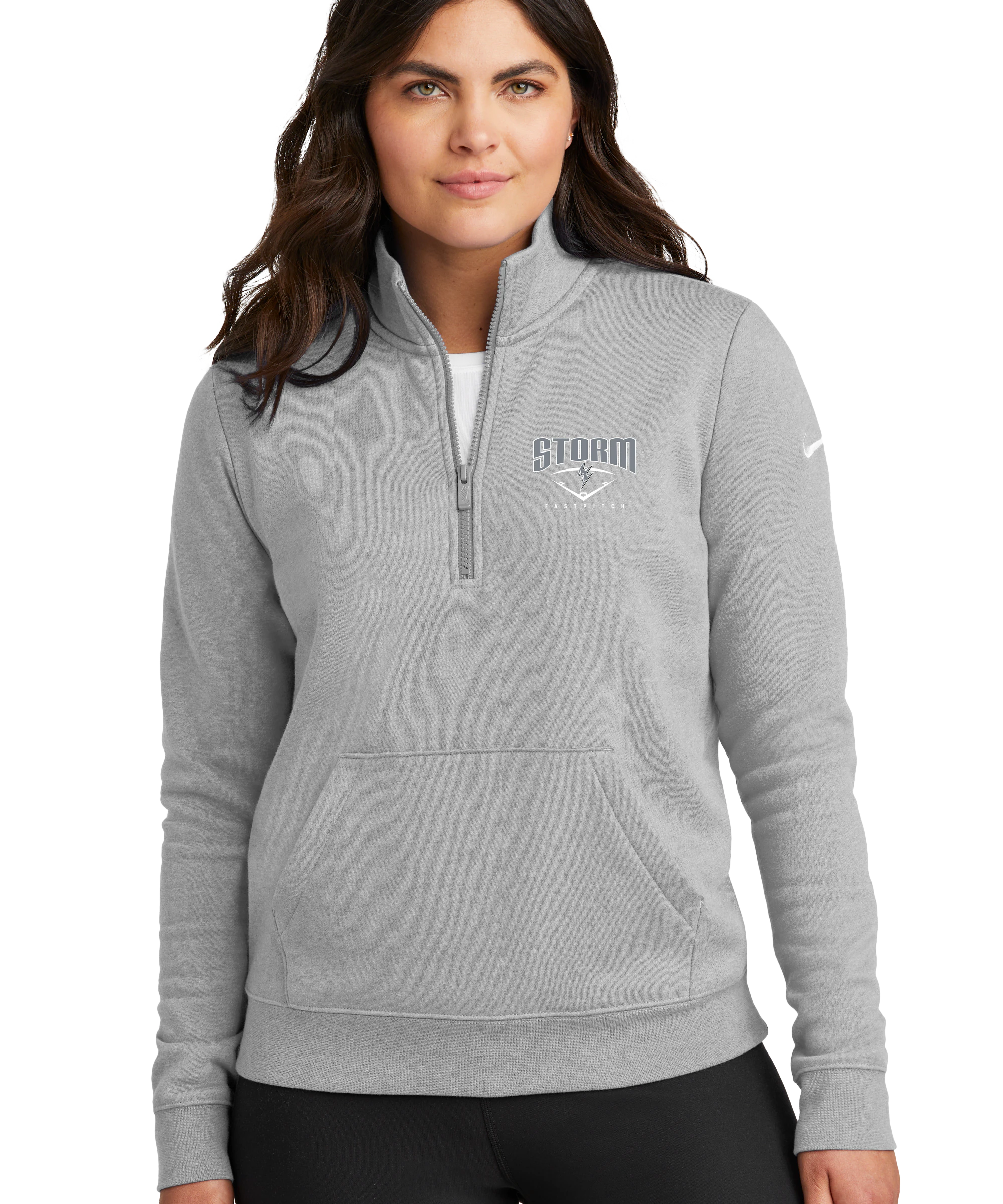 BW Softball - Grey 1/2 Zip - Left Chest