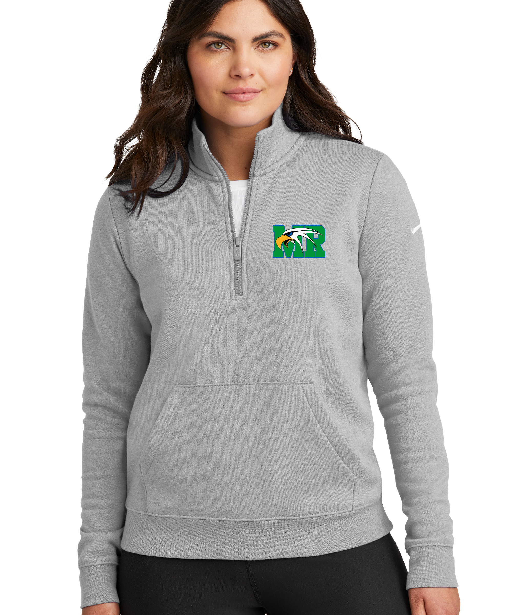 Maple River High School hockey_boys - Grey 1/2 Zip - Left Chest