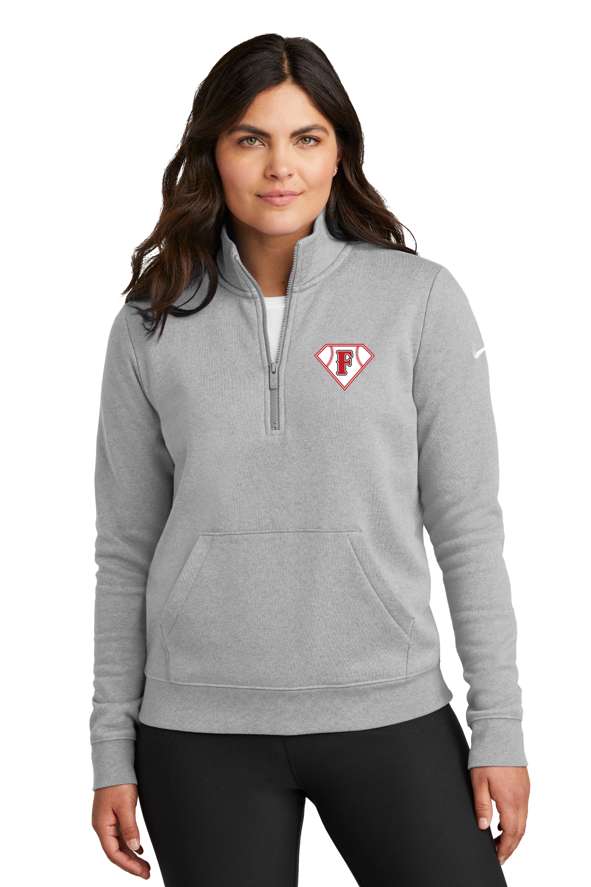 Fairmont Baseball - Grey 1/2 Zip - Left Chest