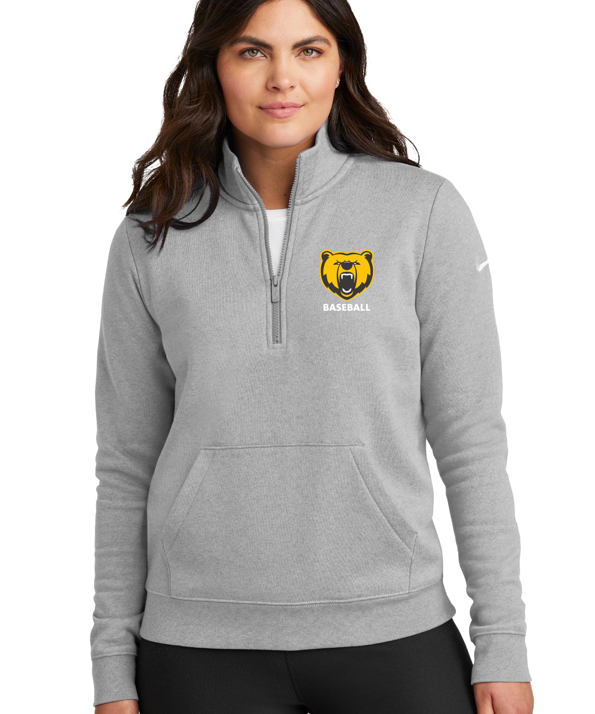 Byron Baseball - Grey 1/2 Zip - Left Chest