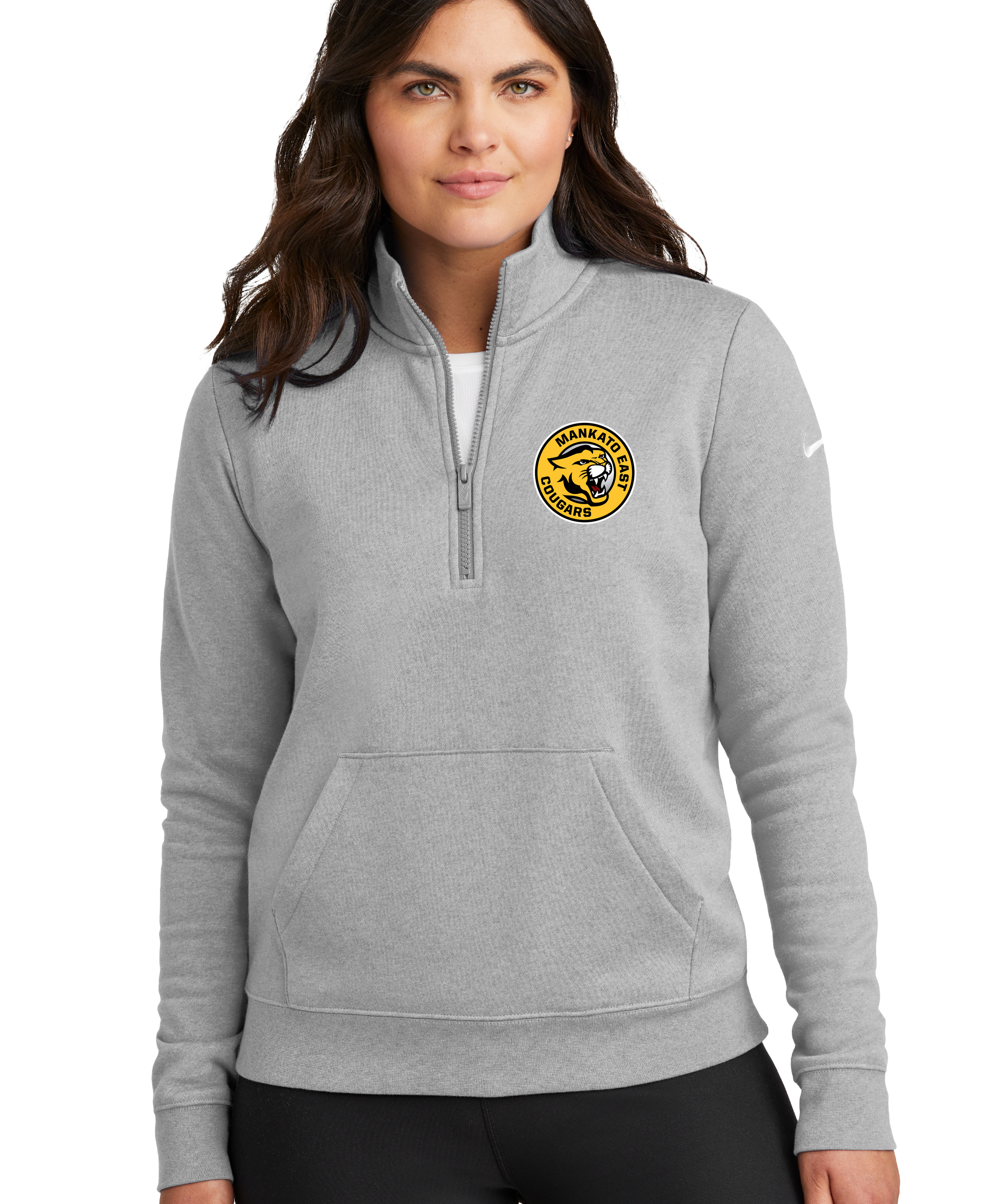 Mankato East Spring - Grey 1/2 Zip - Left Chest