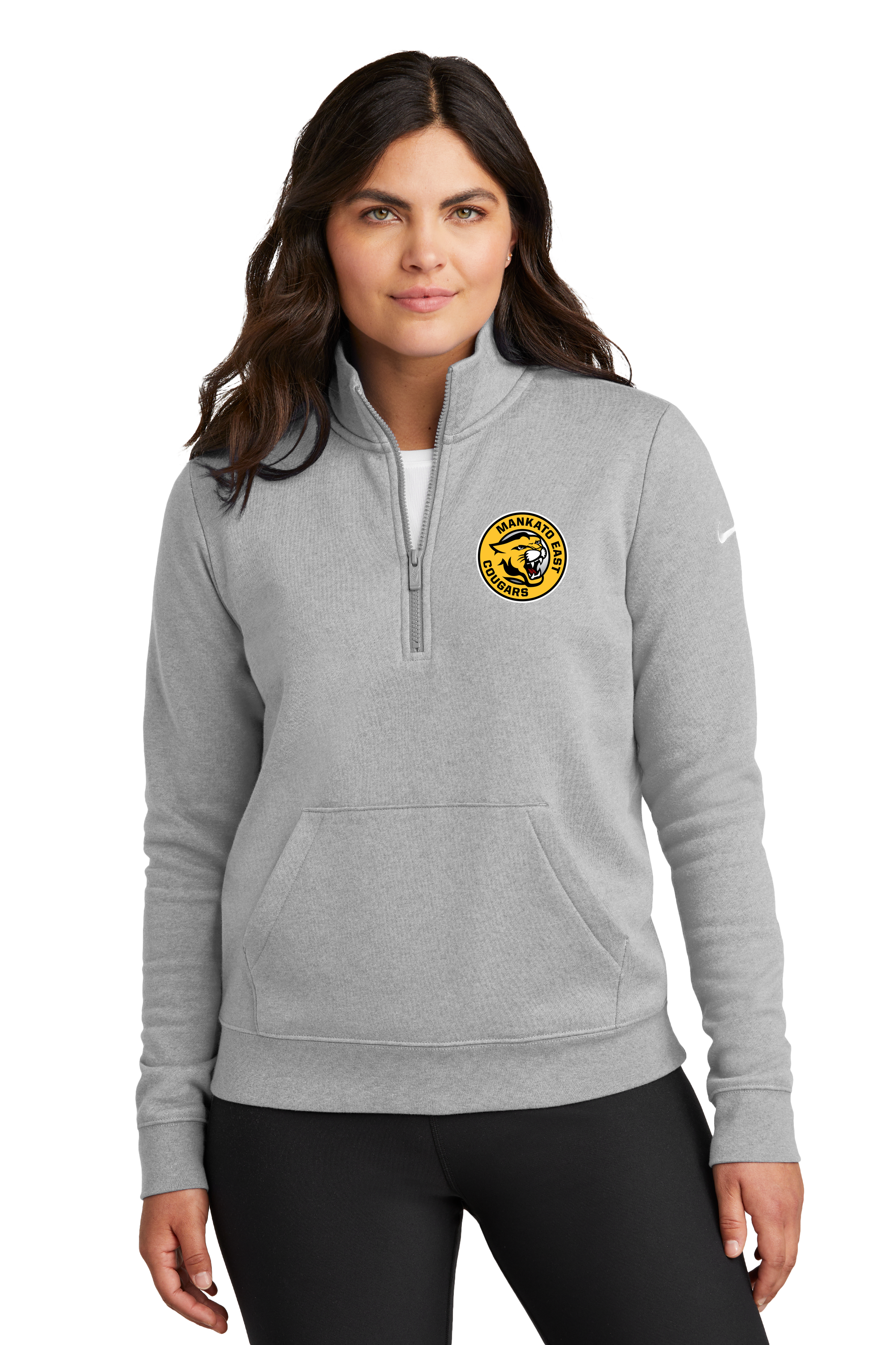 Mankato East Spring - Grey 1/2 Zip - Left Chest