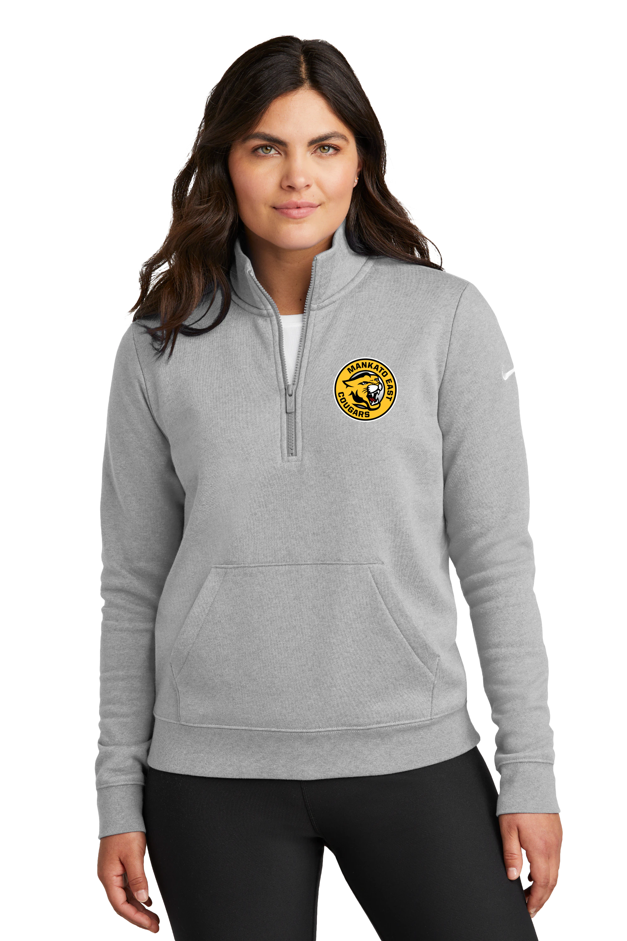Mankato East Spring - Grey 1/2 Zip - Left Chest