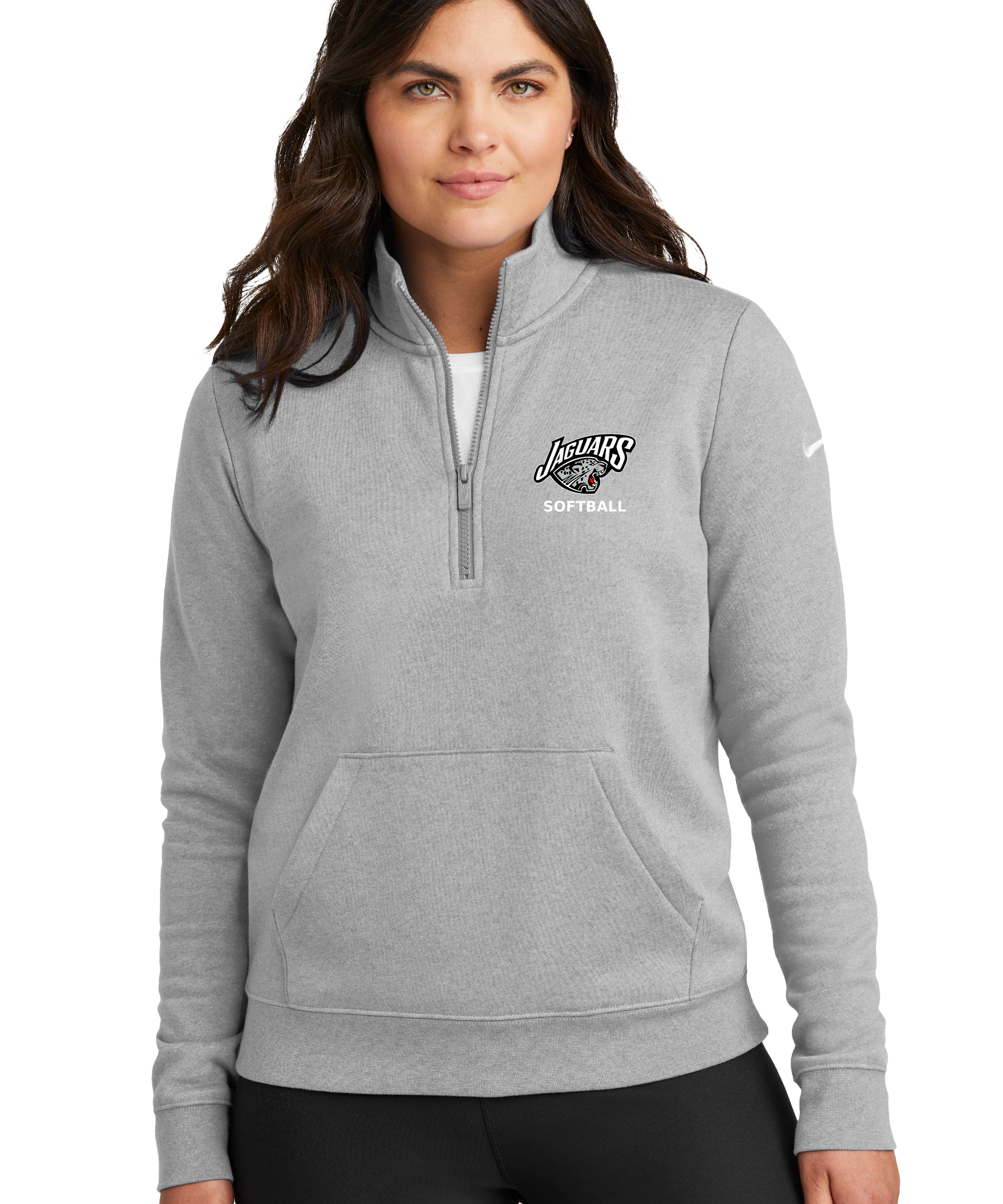 Hinckley Finlayson Softball - Grey 1/2 Zip - Left Chest