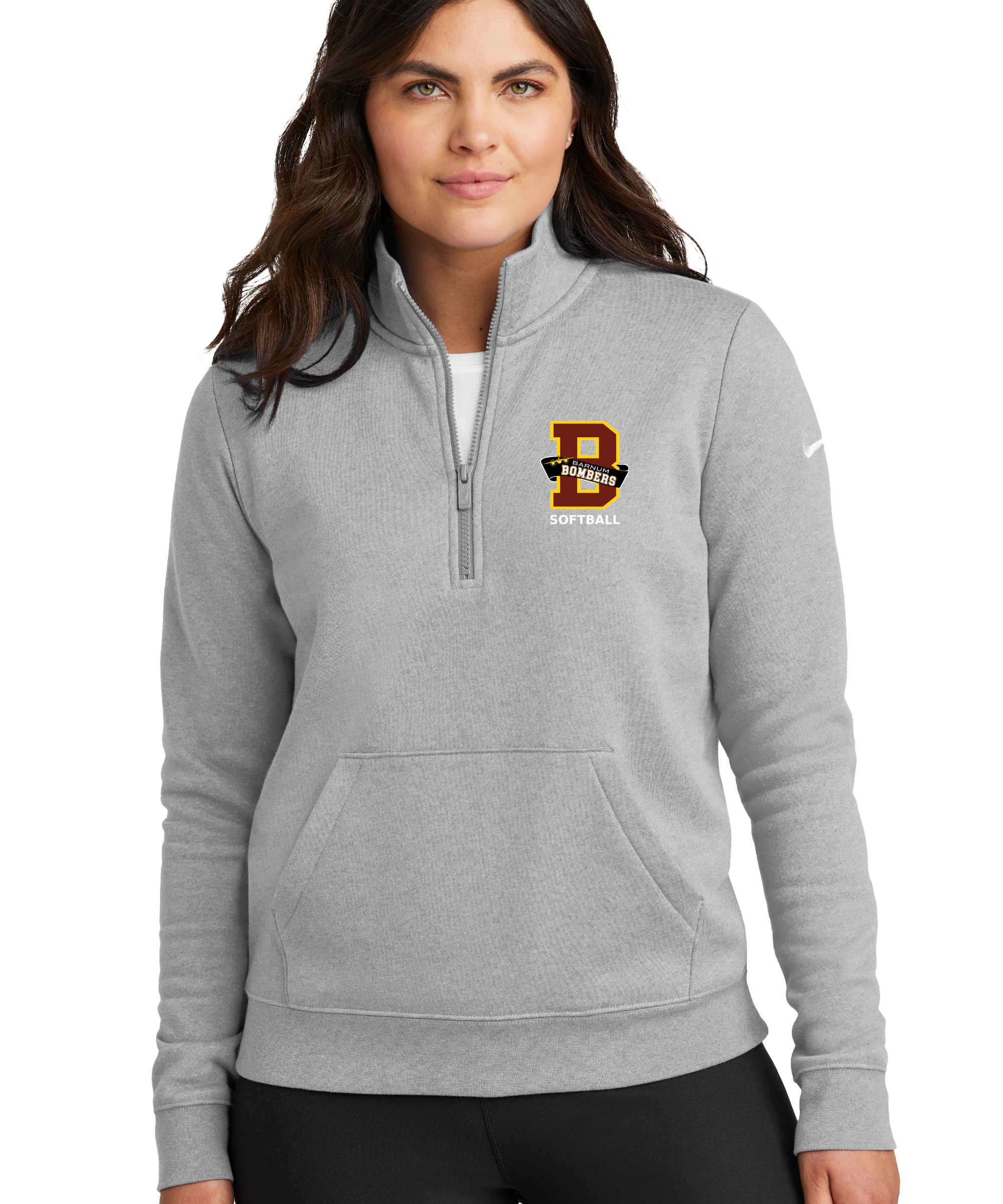 Barnum Softball - Grey 1/2 Zip - Left Chest