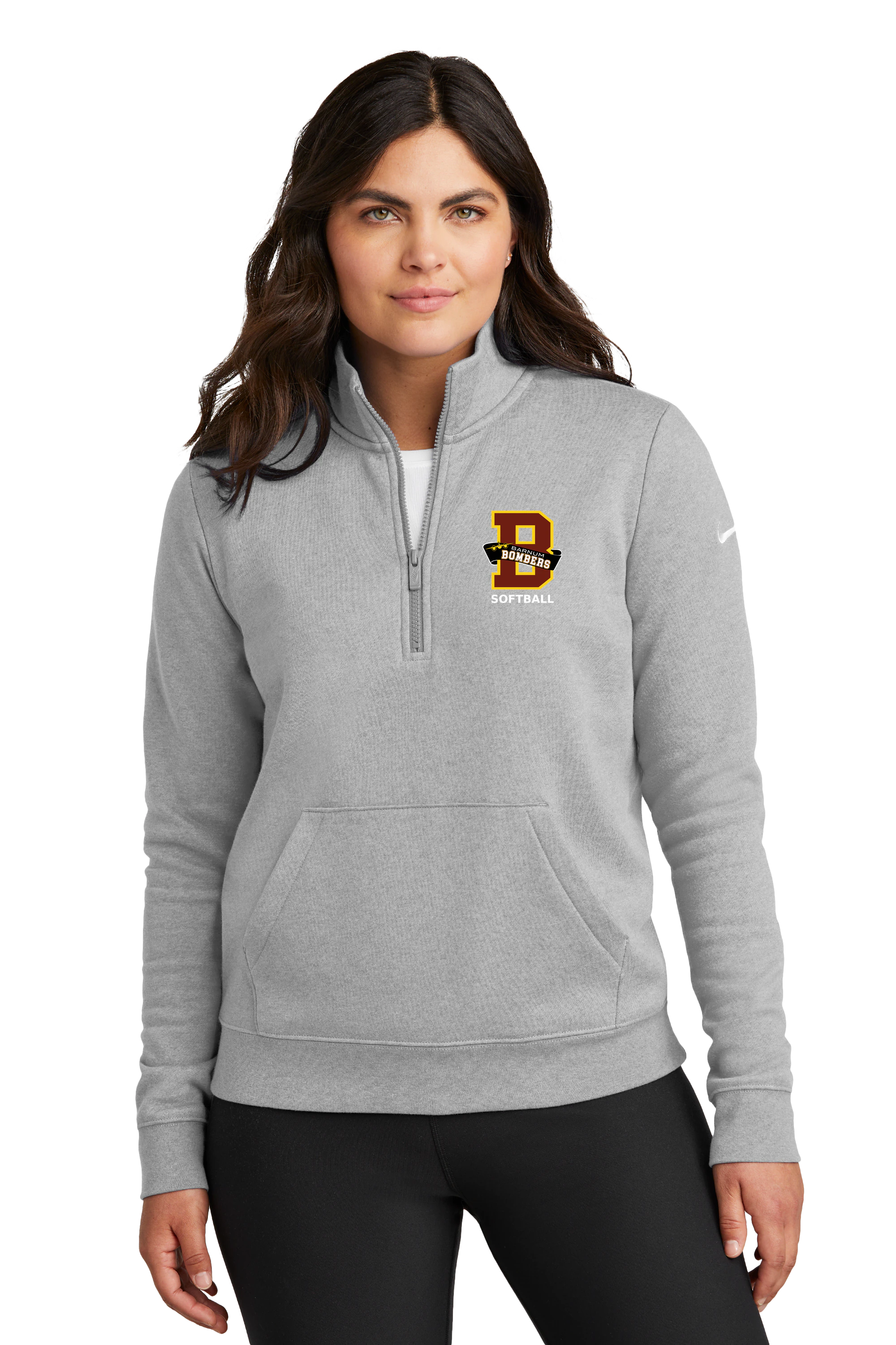 Barnum Softball - Grey 1/2 Zip - Left Chest