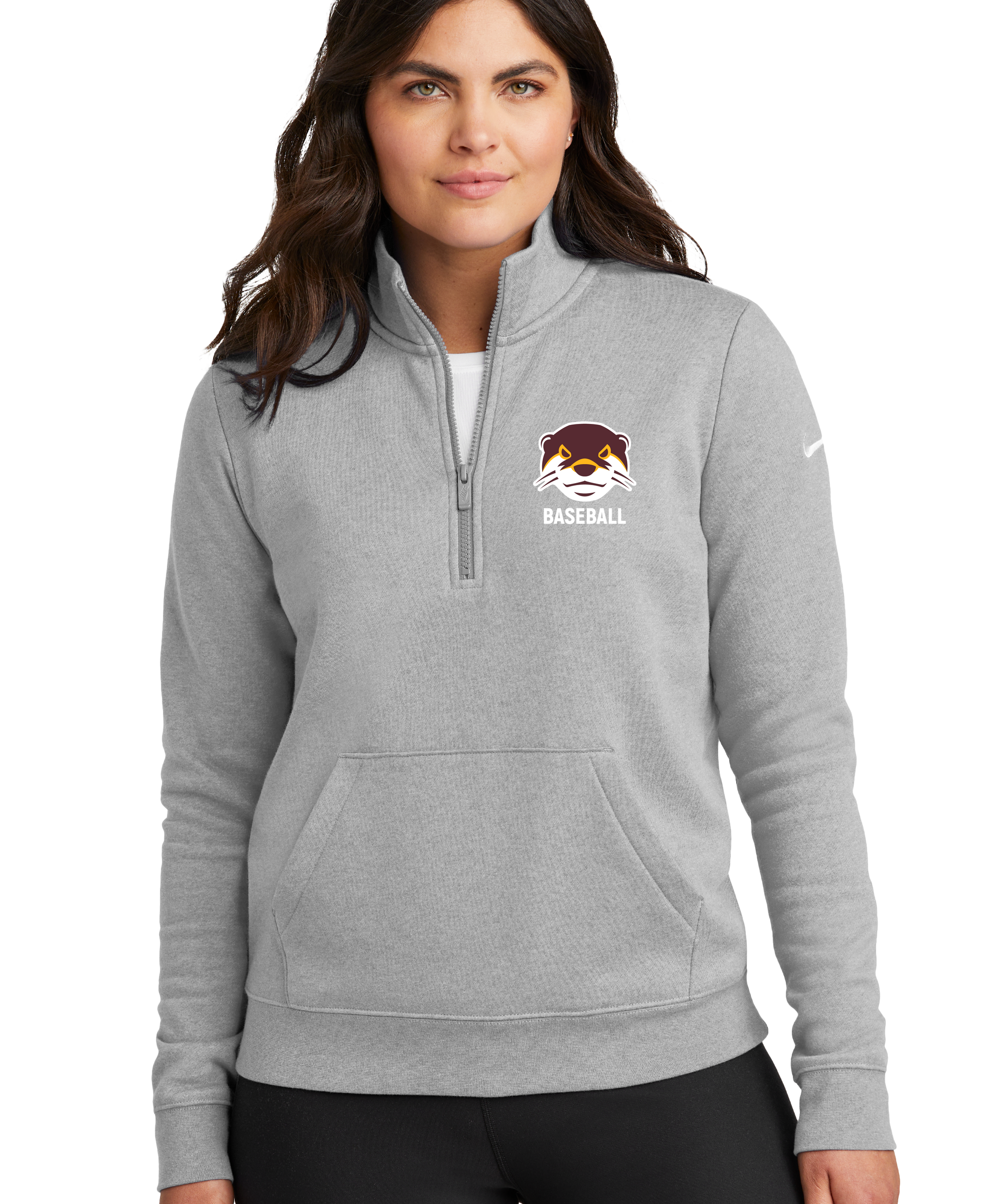 Fergus Falls Baseball - Grey 1/2 Zip - Left Chest