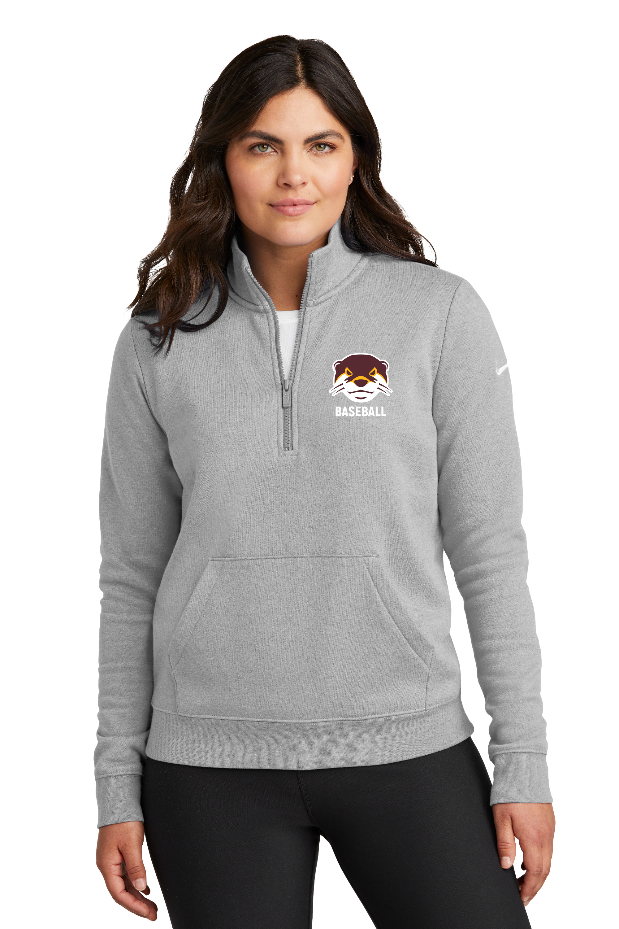 Fergus Falls Baseball - Grey 1/2 Zip - Left Chest