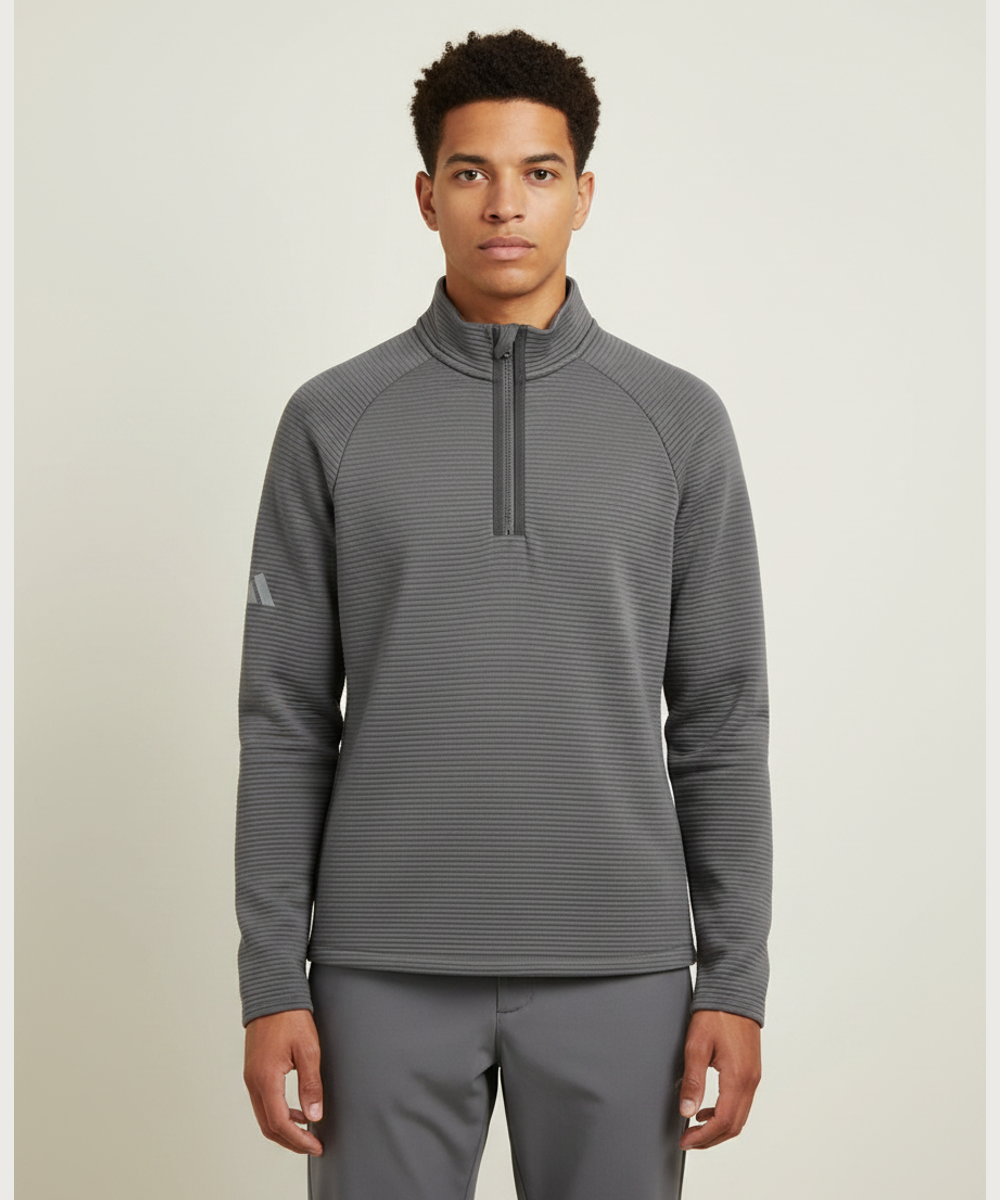 Notre Dame High School Team Store - Grey Quarter Zip - Left Chest (model)
