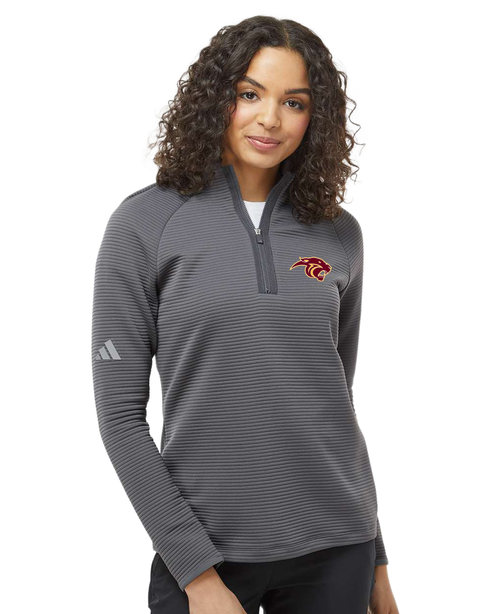 Pine Island Football - Grey Quarter Zip - Left Chest