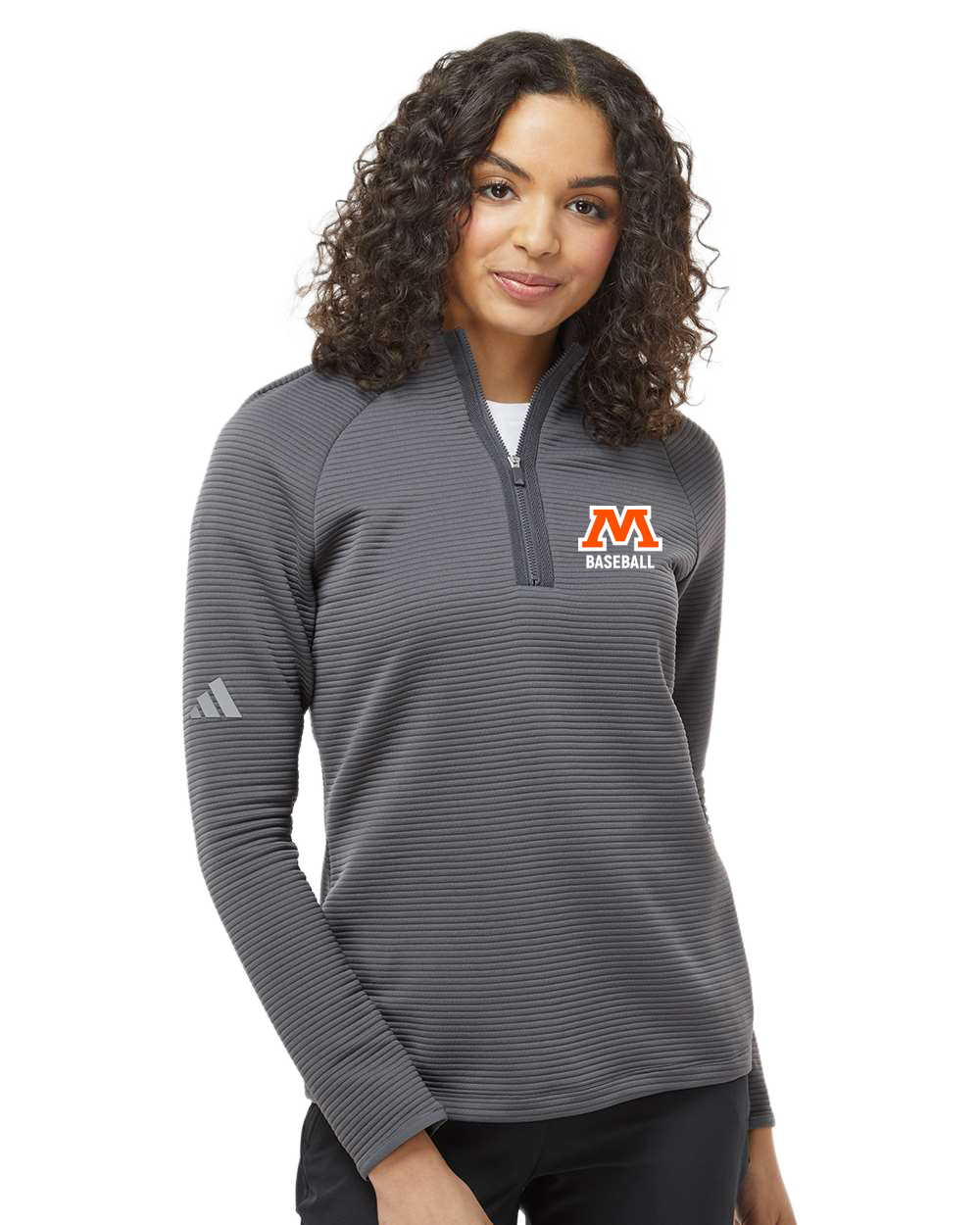 Moorhead Baseball - Grey Quarter Zip - Left Chest