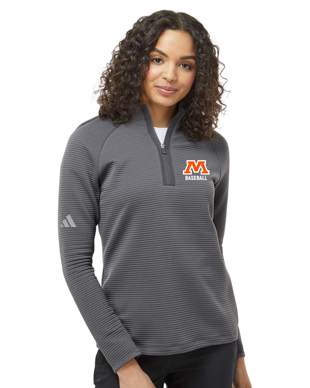 Moorhead Baseball - Grey Quarter Zip - Left Chest