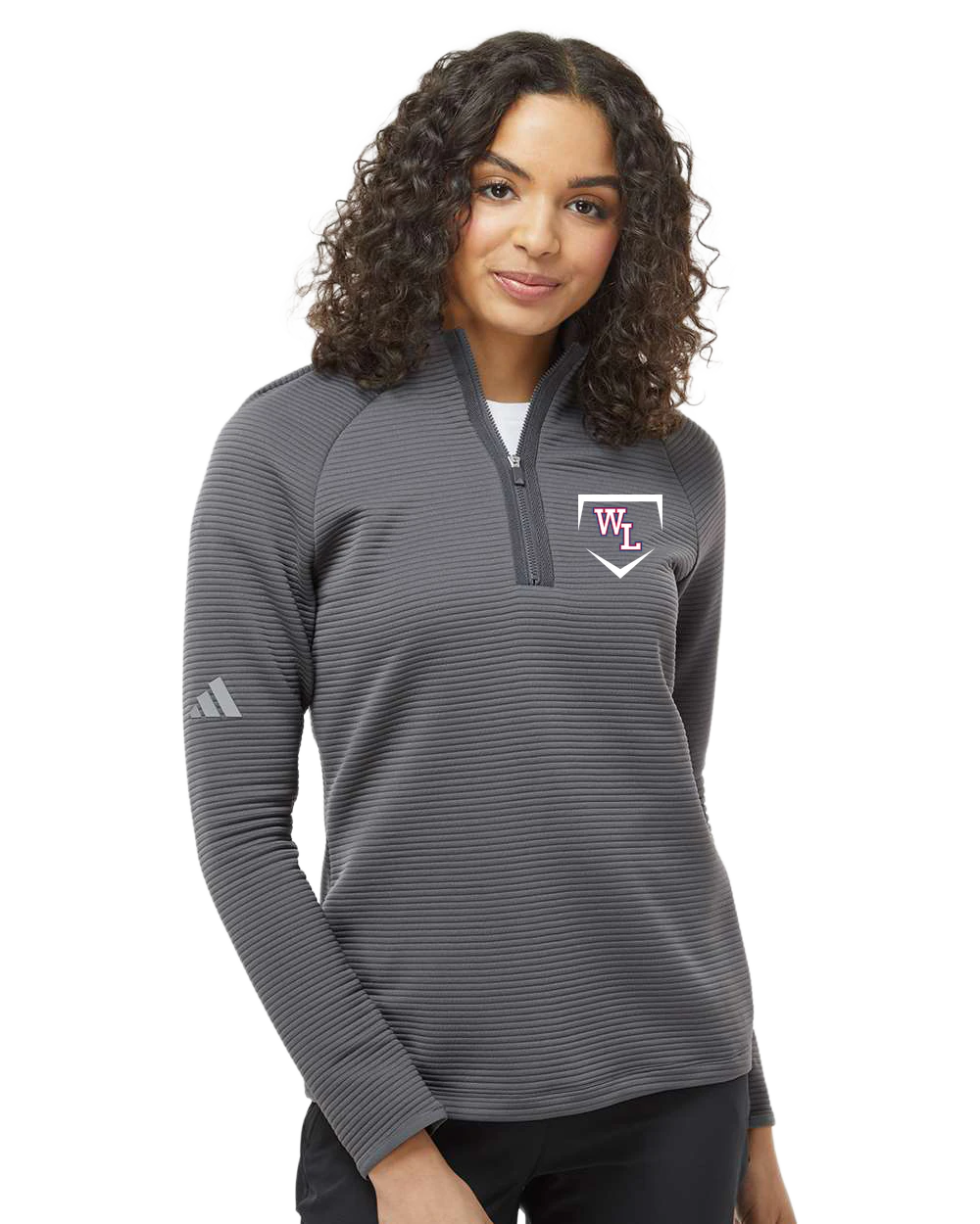 Wisconsin Lutheran Baseball - Grey Quarter Zip - Left Chest
