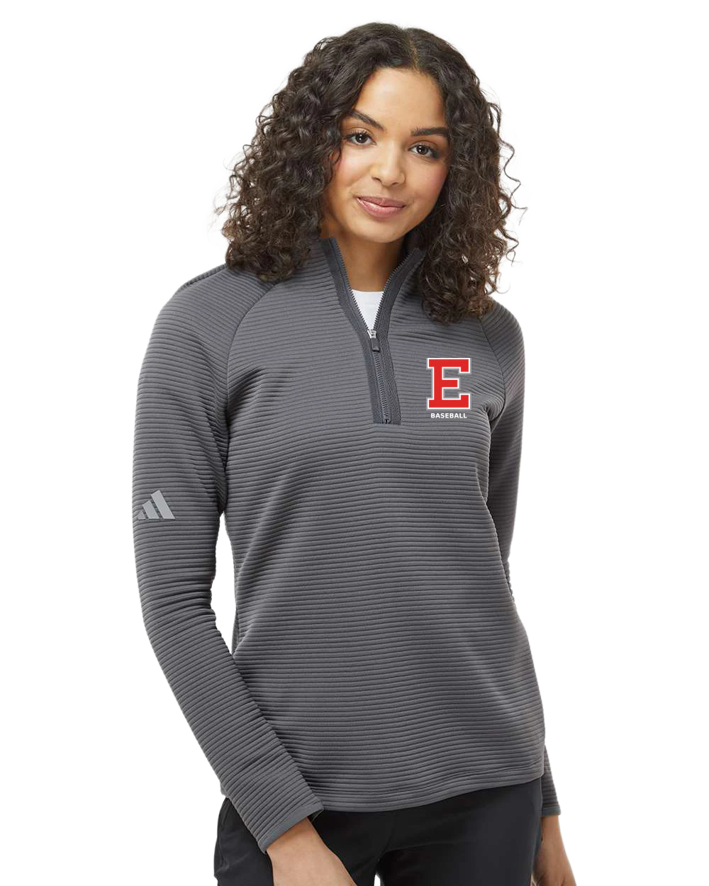 Duluth East Baseball - Grey Quarter Zip - Left Chest