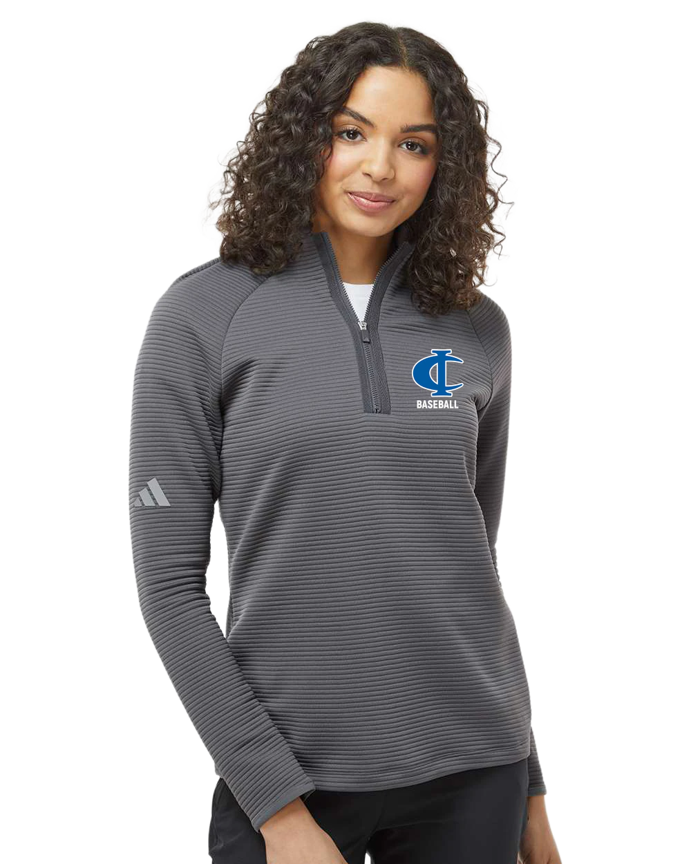Cambridge Isanti Baseball - Grey Quarter Zip - Left Chest