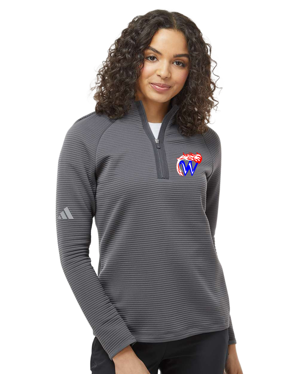 Waupaca High School football_boys - Grey Quarter Zip - Left Chest