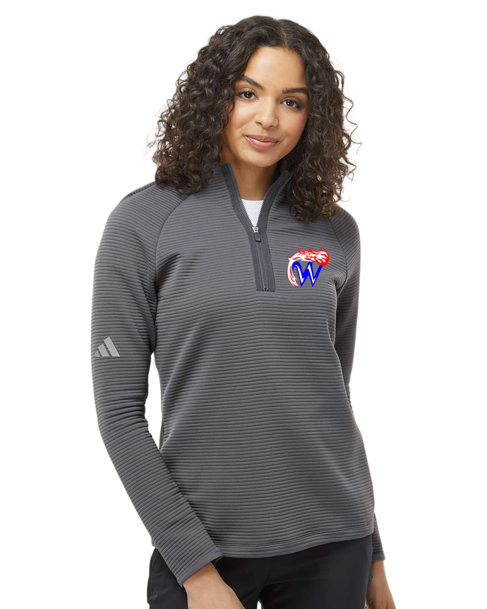 Waupaca High School football_boys - Grey Quarter Zip - Left Chest