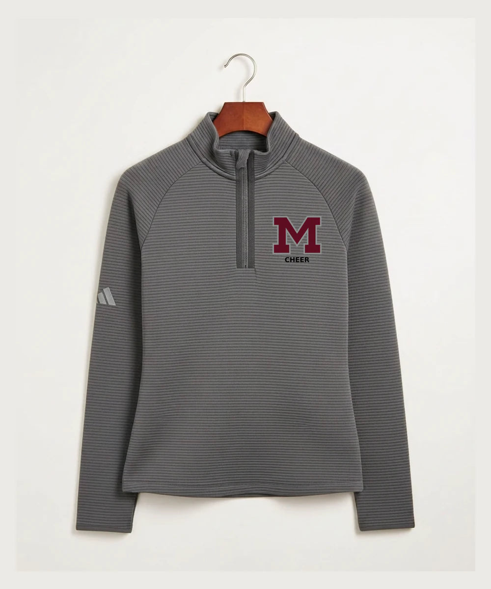 Moline Cheer general - Grey Quarter Zip - Left Chest
