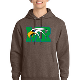Maple River High School hockey_boys - Heather Dark Chocolate Brown Port & Co Core Fleece Pullover Hooded Sweatshirt. PC78H