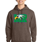 Maple River High School hockey_boys - Heather Dark Chocolate Brown Port & Co Core Fleece Pullover Hooded Sweatshirt. PC78H