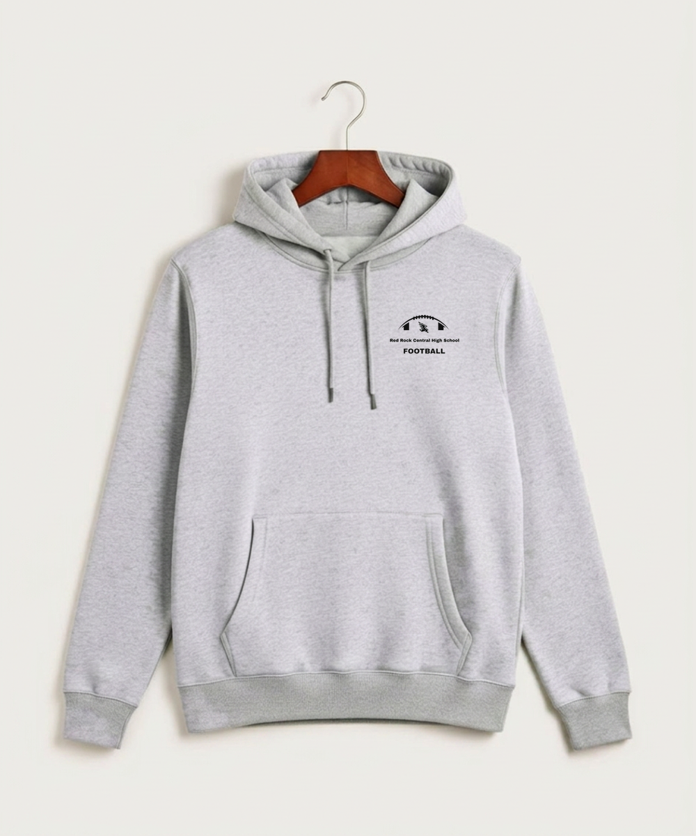 Red Rock Central High School Football (Boys) - Heather Grey Hoodie Value - Left Chest