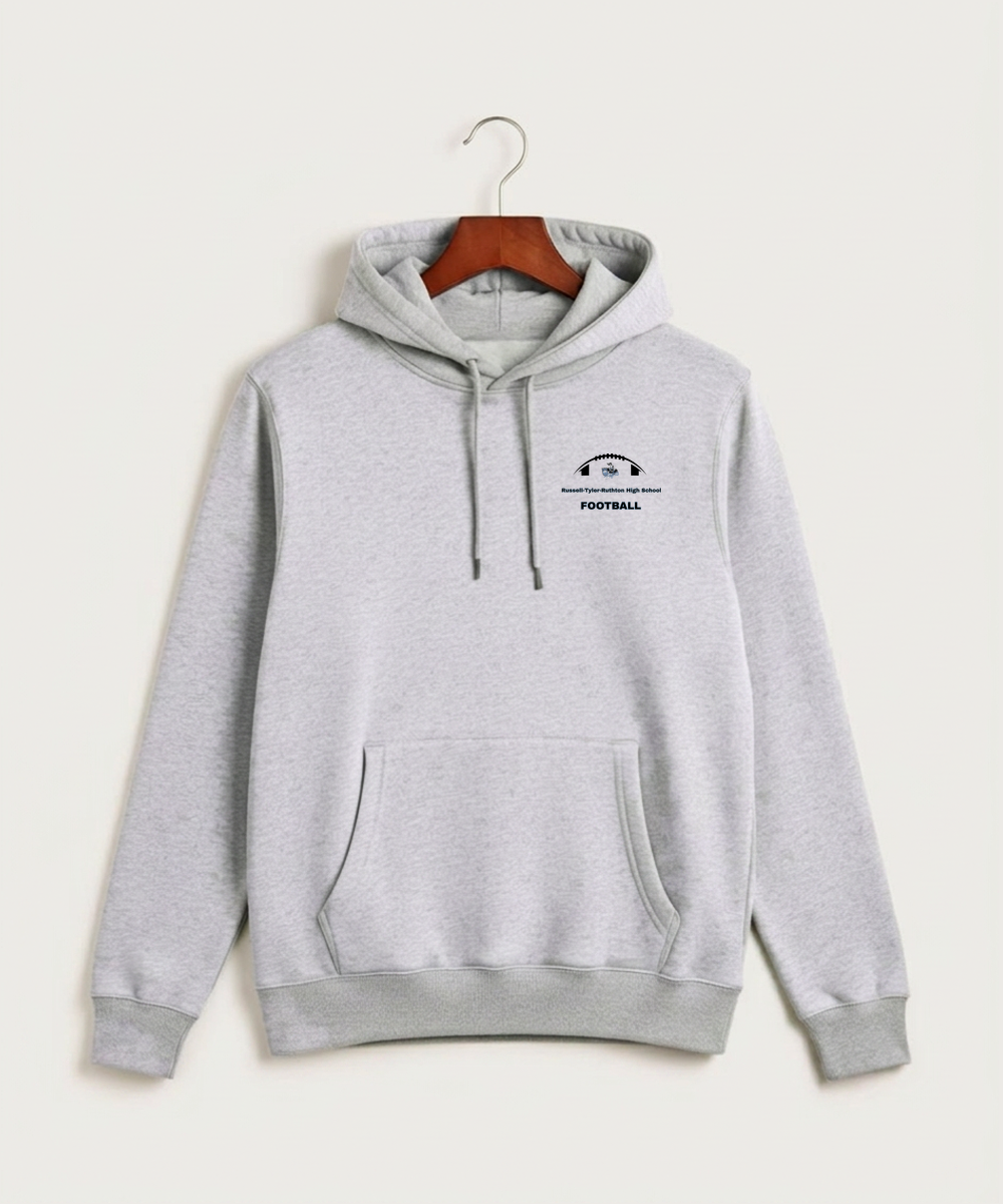 Russell-Tyler-Ruthton High School Football (Boys) - Heather Grey Hoodie Value - Left Chest