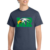 Maple River High School hockey_boys - Heather Navy Port & Co Core Cotton Tee. PC54