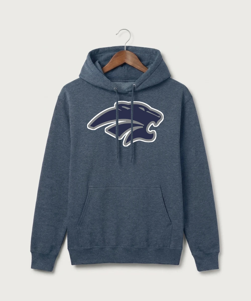 Zumbrota Mazeppa High School Volleyball (Girls) - Heather Navy Port & Co Core Fleece Pullover Hooded Sweatshirt. PC78H